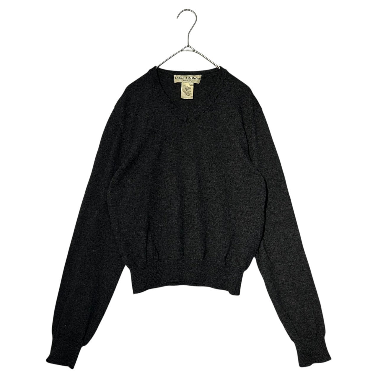 DOLCE&GABBANA(ドルチェ&ガッバーナドルガバ) Wool V-neck knit ウール Vネック ニット 2EC0001Z5 46(S) チャコールグレー