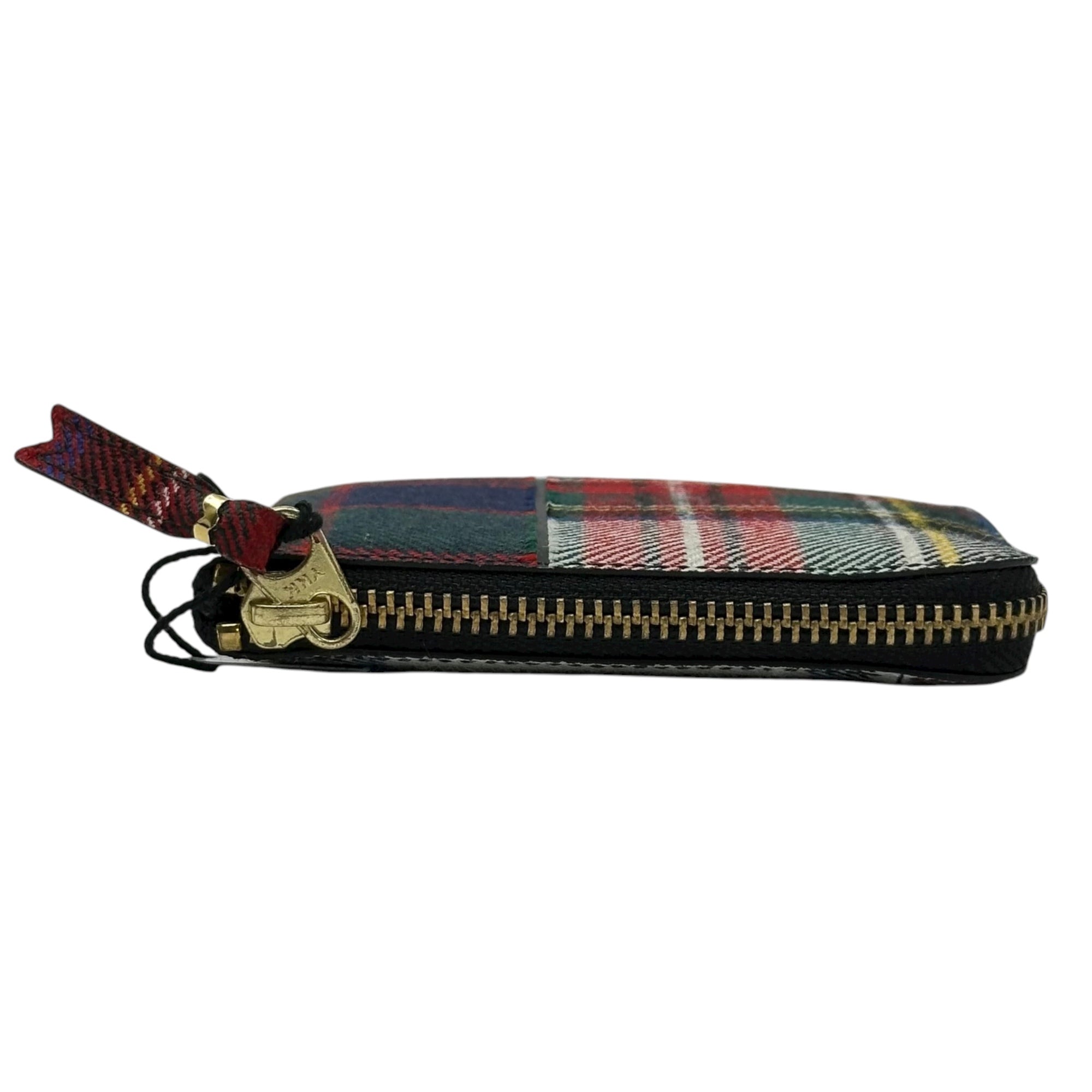 COMME des GARCONS(コムデギャルソン) TARTAN PATCHWORK タータンチェック パッチワーク ジップ 財布 SA3100TP レッド×グリーン