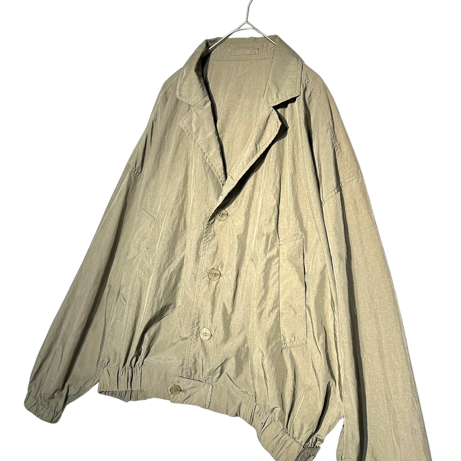 ISSEY MIYAKE MEN(イッセイミヤケメン) 18SS OPEN COLLAR WIND COAT BLOUSON オープンカラー ウインド コート ブルゾン ME81FC060 3(L程度) ベージュ 開襟 コレクション ランウェイ着用品