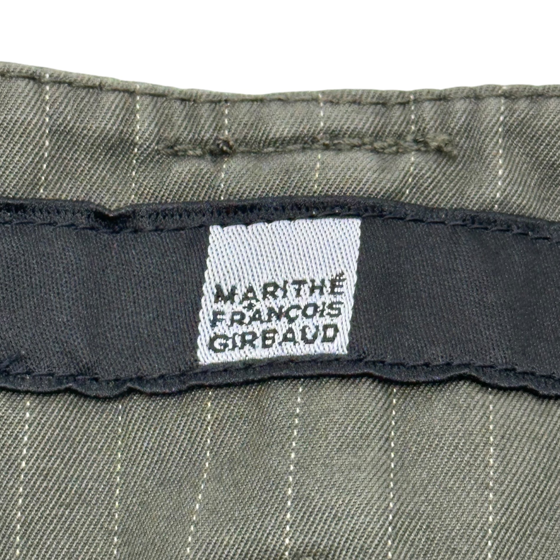 MARITHE FRANCOIS GIRBAUD(マリテフランソワジルボー) 00's Modified Gimmick Striped Cargo Pants 変形 ギミック ストライプ カーゴ パンツ M6-2937 M カーキ