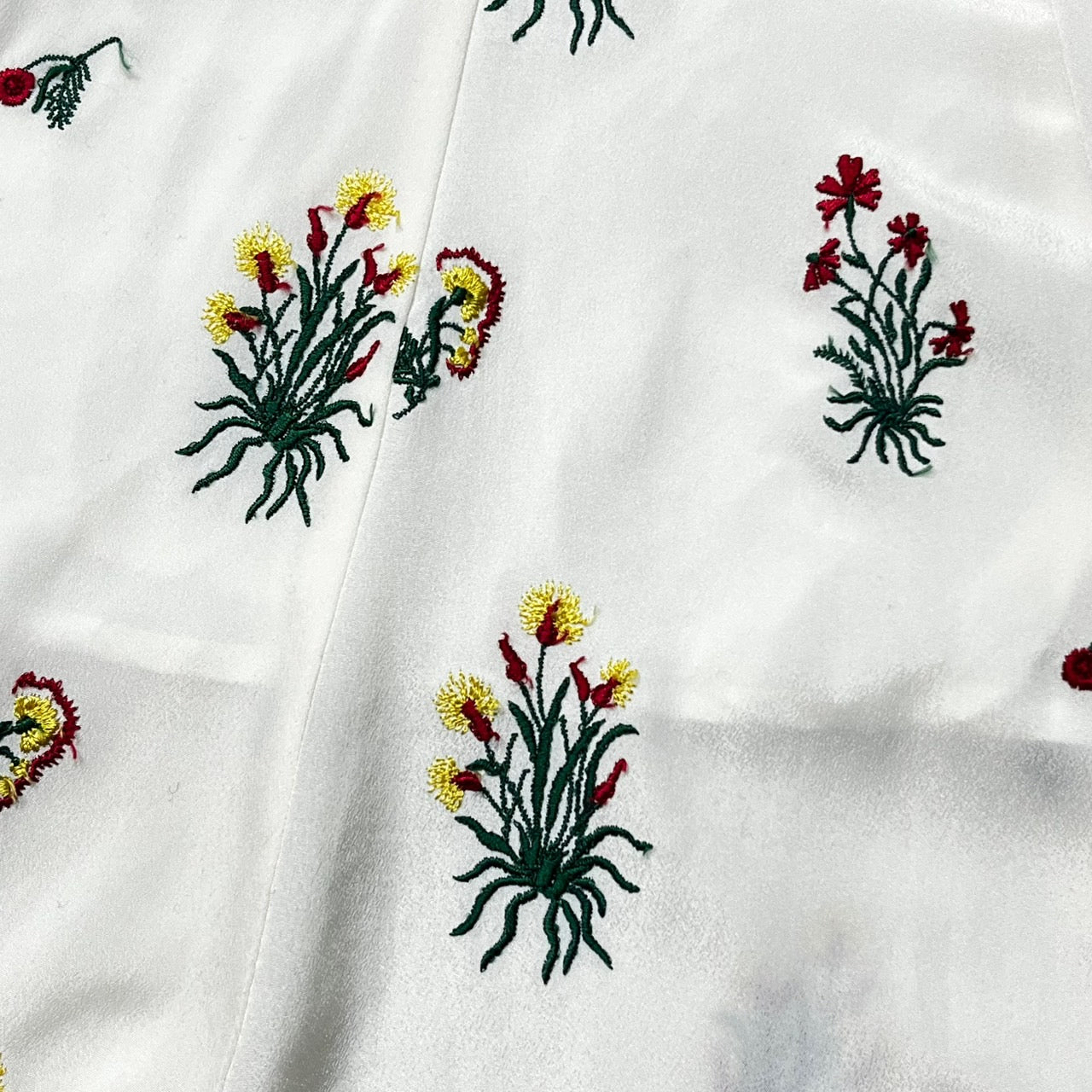 mame kurogouchi(マメクロゴウチ) 18SS Pedicel Embroidery Mermaid Flared Skirt フラワー 刺繍 花柄 マーメード スカート ロング MM18SS-SK046 1(S程度) ホワイト