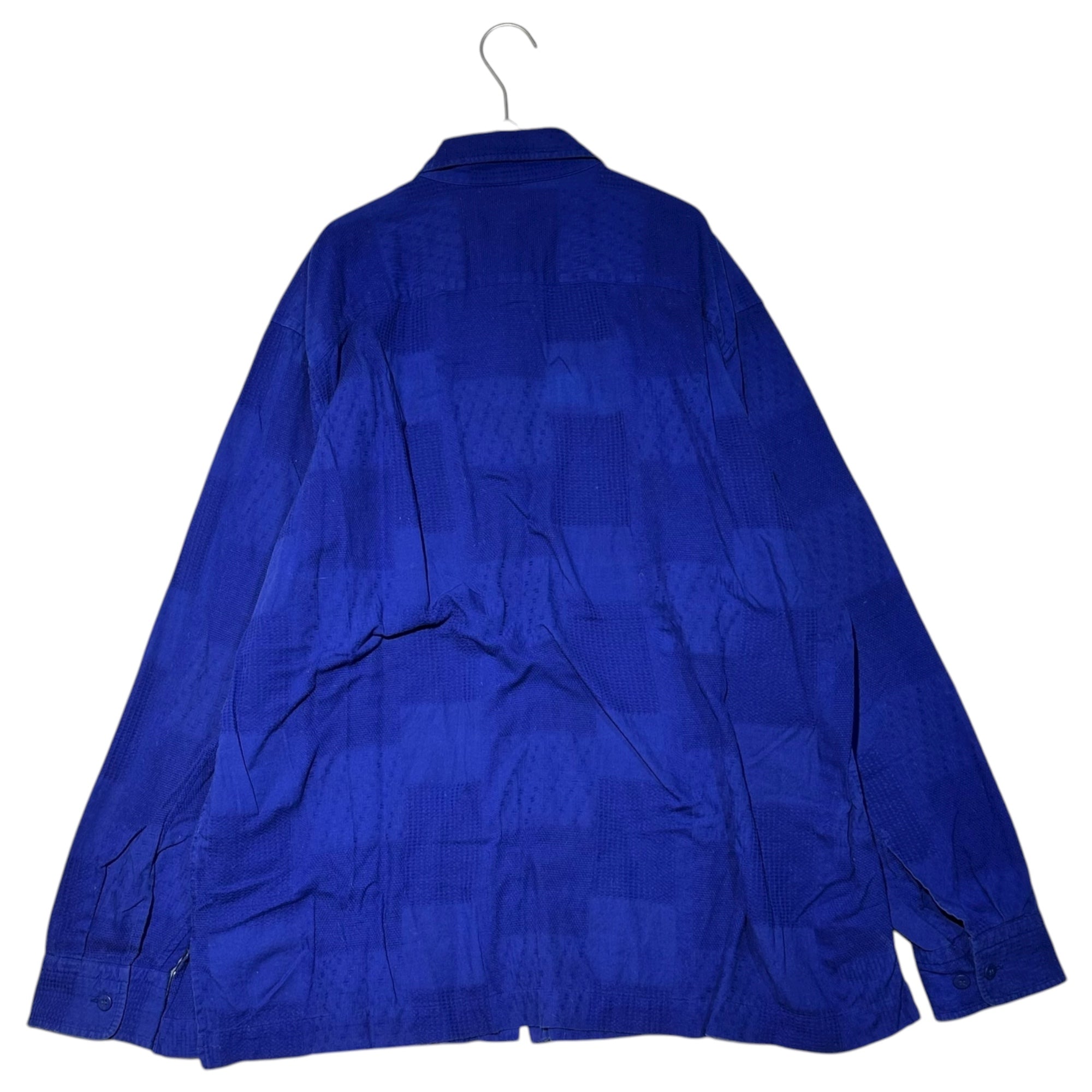 ISSEY MIYAKE MEN(イッセイミヤケメン) 13SS Panel Check L/S Cotton Shirt パネル チェック 長袖 コットン シャツ ME31FJ040 3(L程度) ブルー