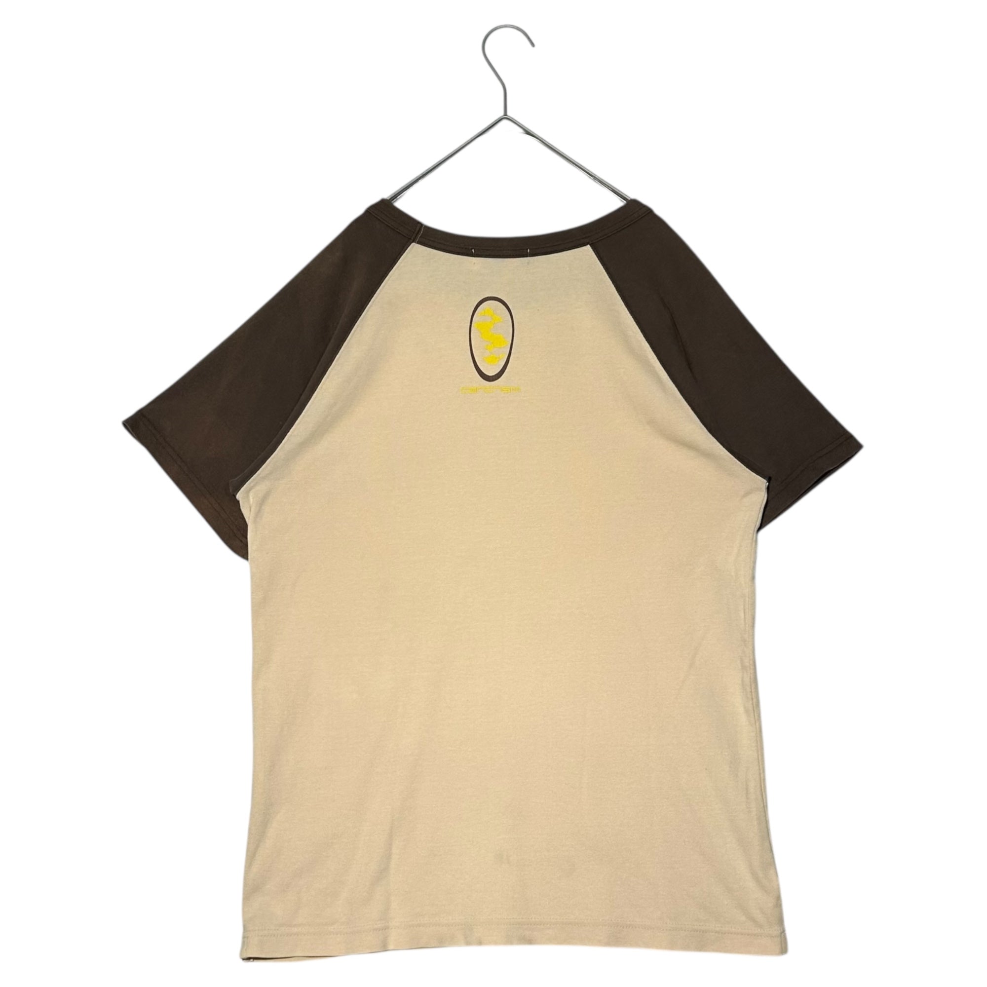 nonnative(ノンネイティブ) 00's old logo Printed Raglan S/S T-shirt オールド ロゴ プリント ラグラン 半袖 Tシャツ 表記無(M程度) ベージュ×ブラウン