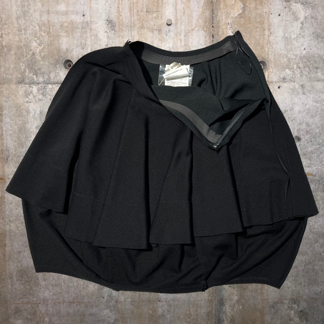 COMME des GARCONS(コムデギャルソン) 02AWポリ/ウールレイヤードデザインスカート GG-S028 S ブラック AD2002