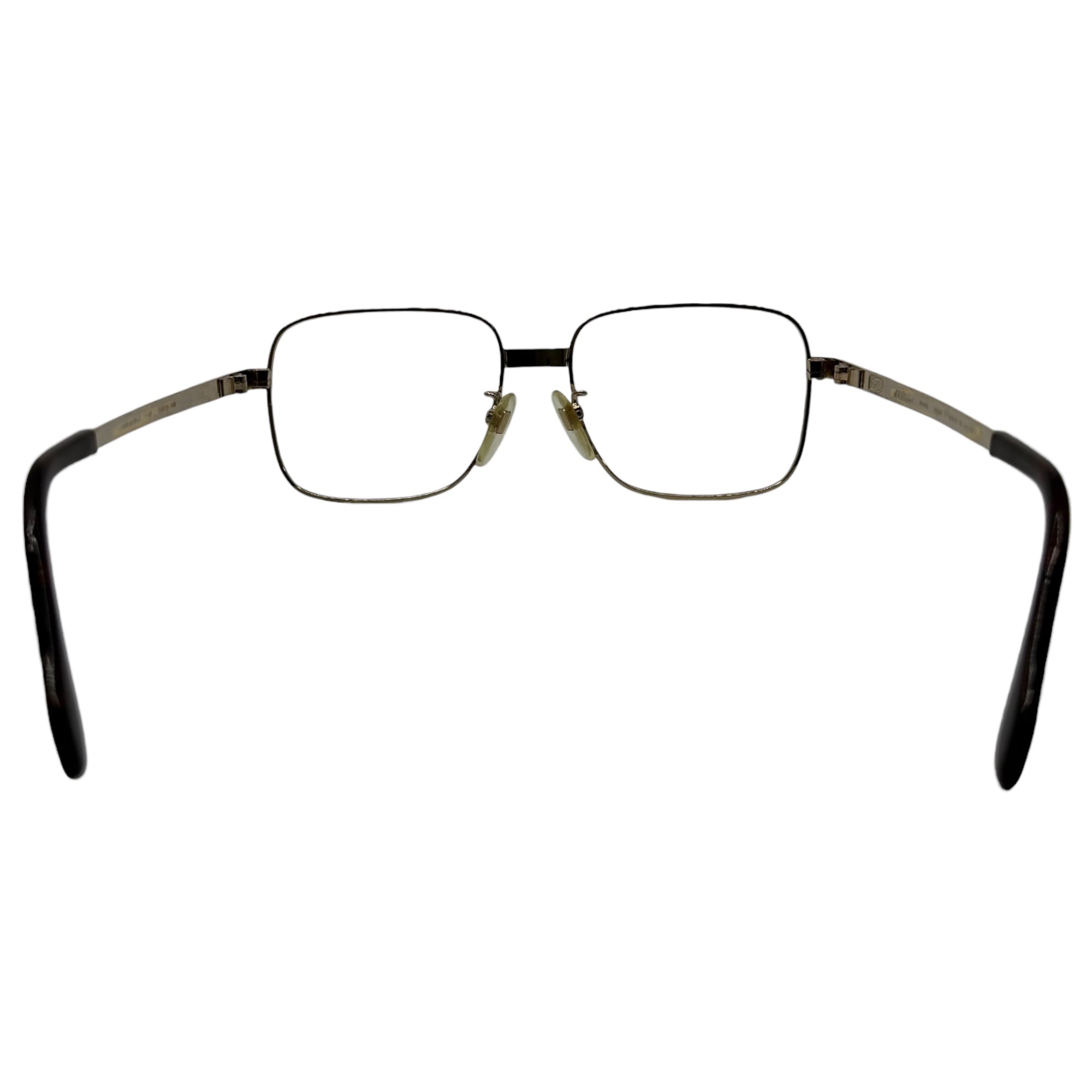 S.T. DUPONT(エス テー デュポン) 80's Teardrop Square Eyeglass Metal Frames ティアドロップ スクエア メガネ メタル フレーム 54□16-140 ゴールド×ブラウン 推定80年代 ヴィンテージ 眼鏡 サングラス GP