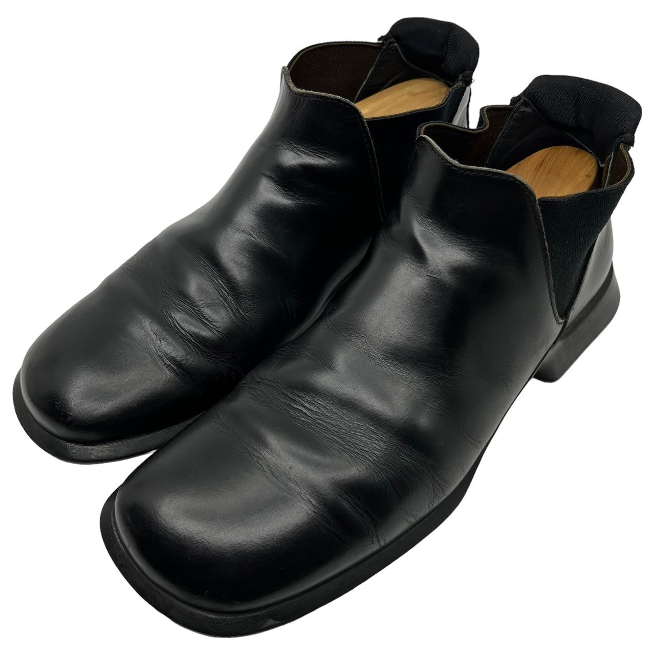 PRADA(プラダ) 00's Archive square toe side gore boots アーカイブ スクエア トゥ サイドゴア ブーツ  1267 7 1/2(26.5cm程度) ブラック Y2K