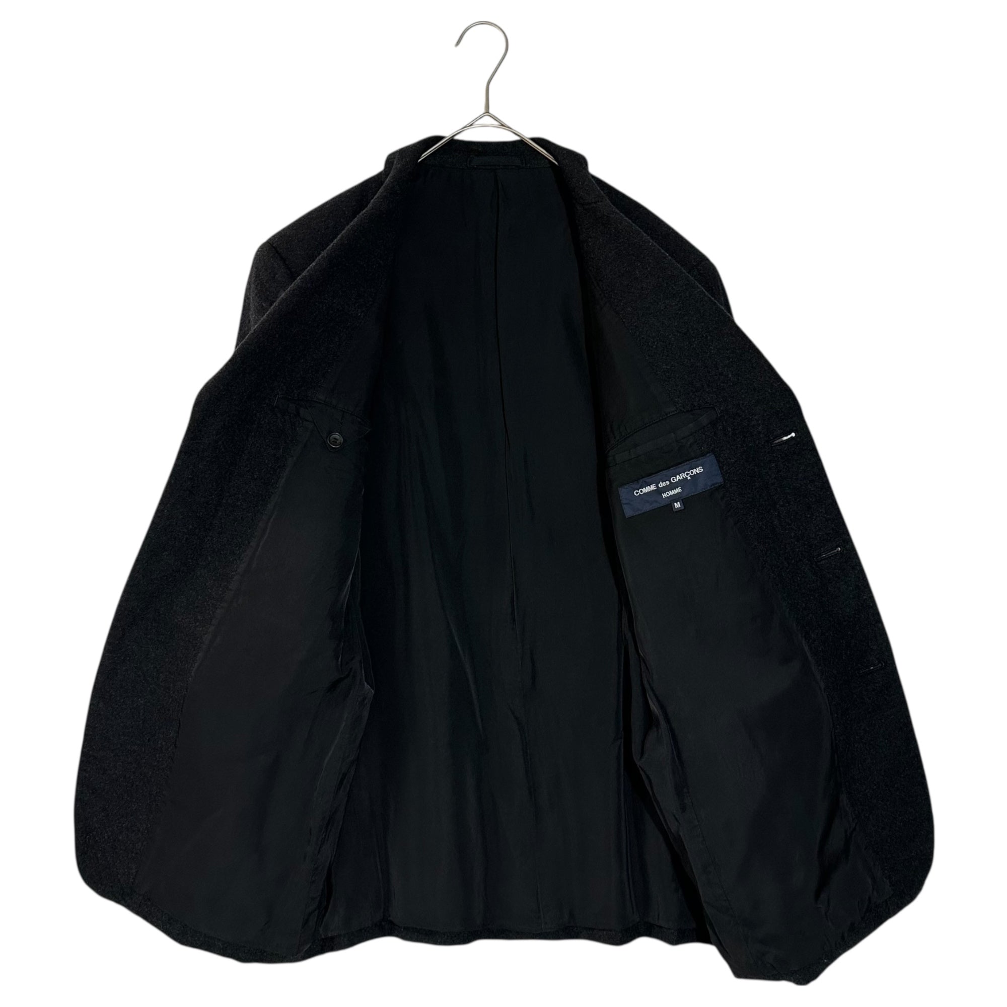 COMME des GARCONS HOMME(コムデギャルソンオム) 04AW 3-button wool jacket 04AW 3ボタン ウール ジャケット HN-J050 M ブラック AD2004 テーラード 00's