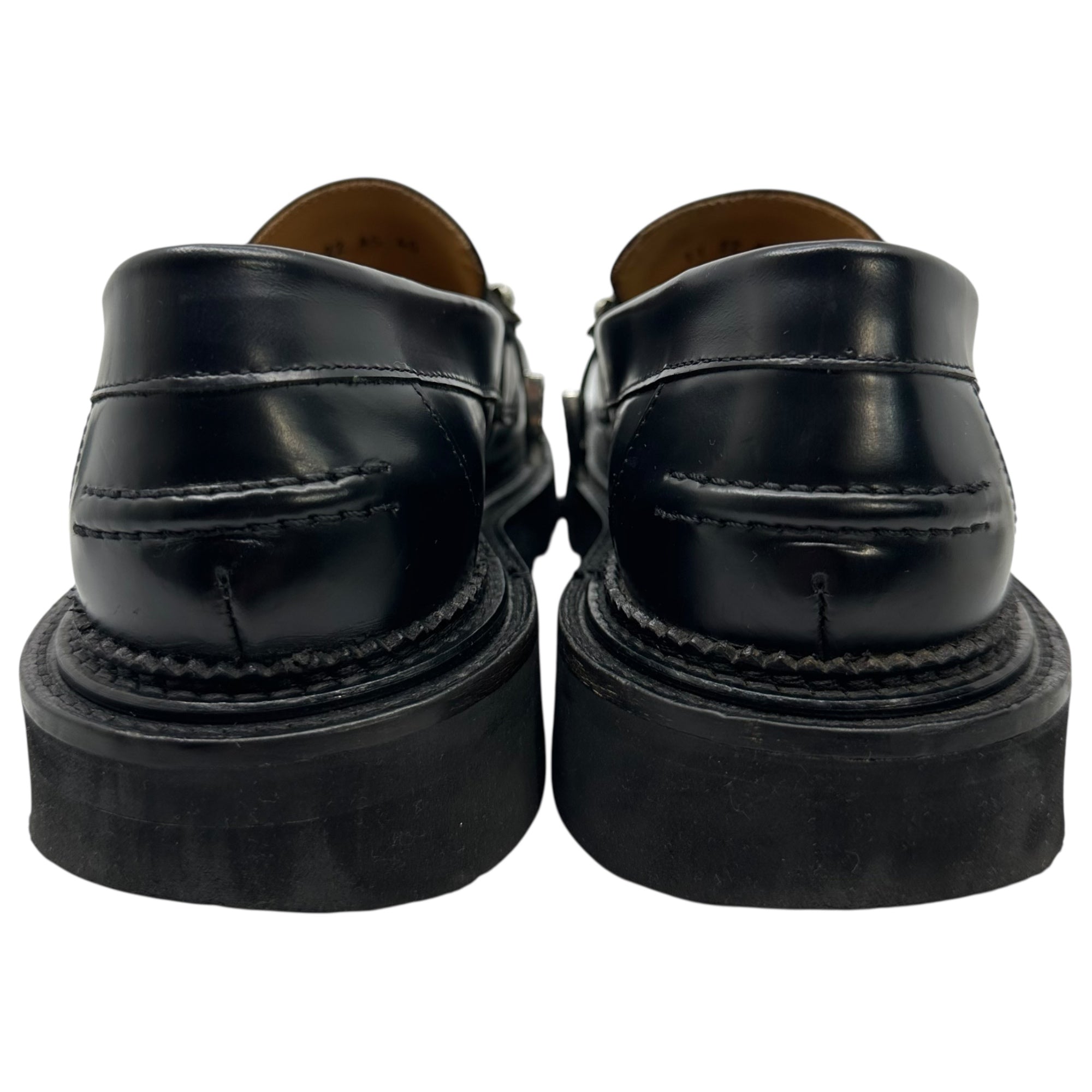 TOGA PULLA(トーガプルラ) Shark Sole Metal Bit Leather Loafer シャークソール メタルビット レザー ローファー AJ1243 40(25.0cm程度) ブラック×シルバー レディースモデル メンズ着用可能サイズ