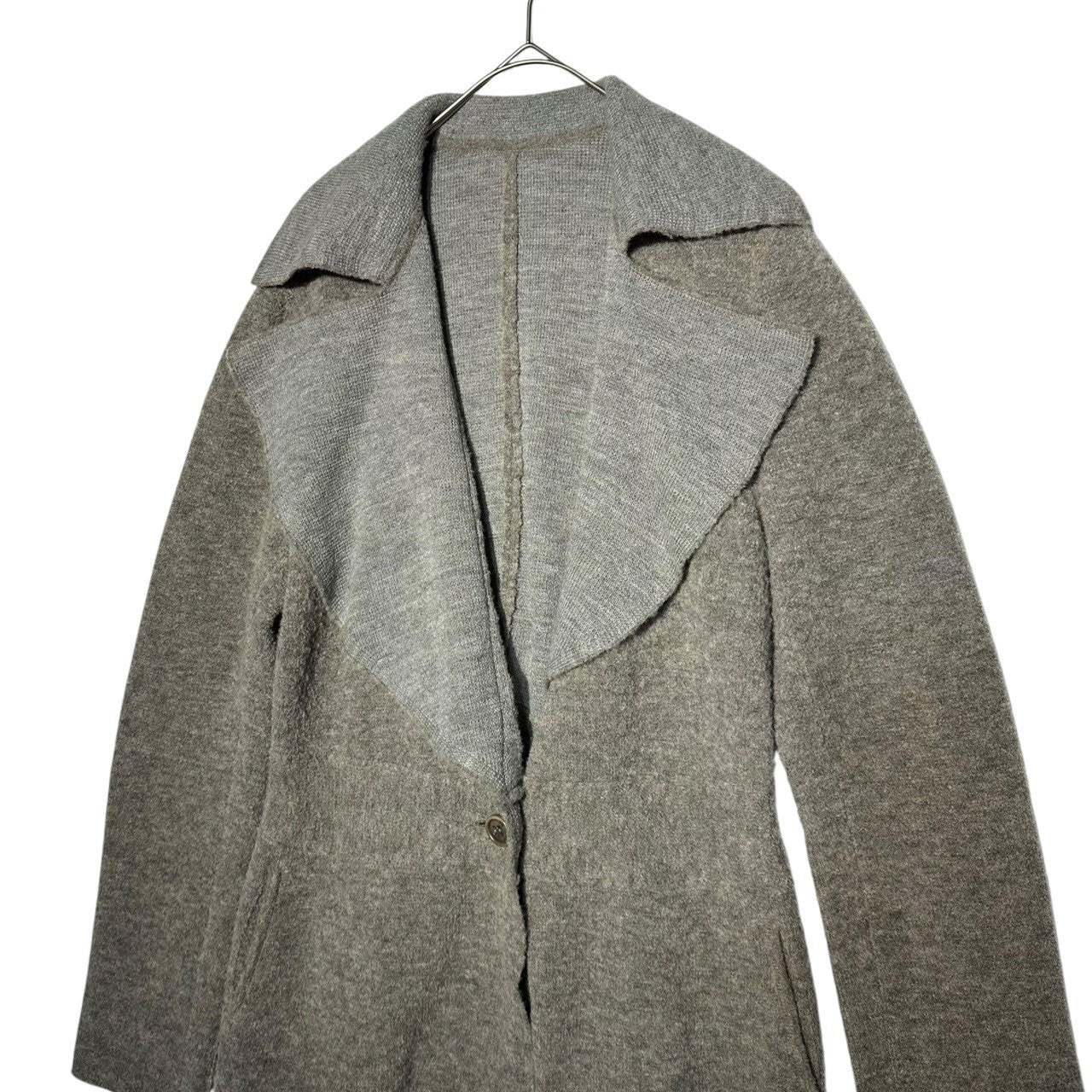 HaaT ISSEY MIYAKE(ハート イッセイミヤケ) 06AW Wool Nylon 1B Side Pocket Knit Jacket ウール ナイロン 1B サイドポケット ニット ジャケット HA63KJ380 2(M程度) グレー