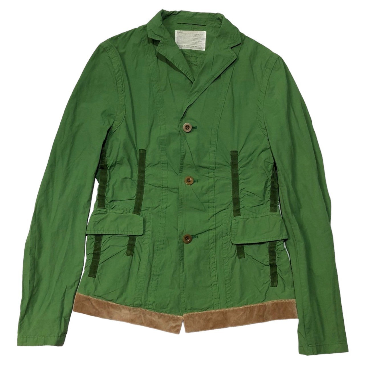 kolor(カラー) 14SS Velor switching nylon jacket ベロア 切替 ナイロン ジャケット 14SCM-J02102 SIZE 1(S) グリーン