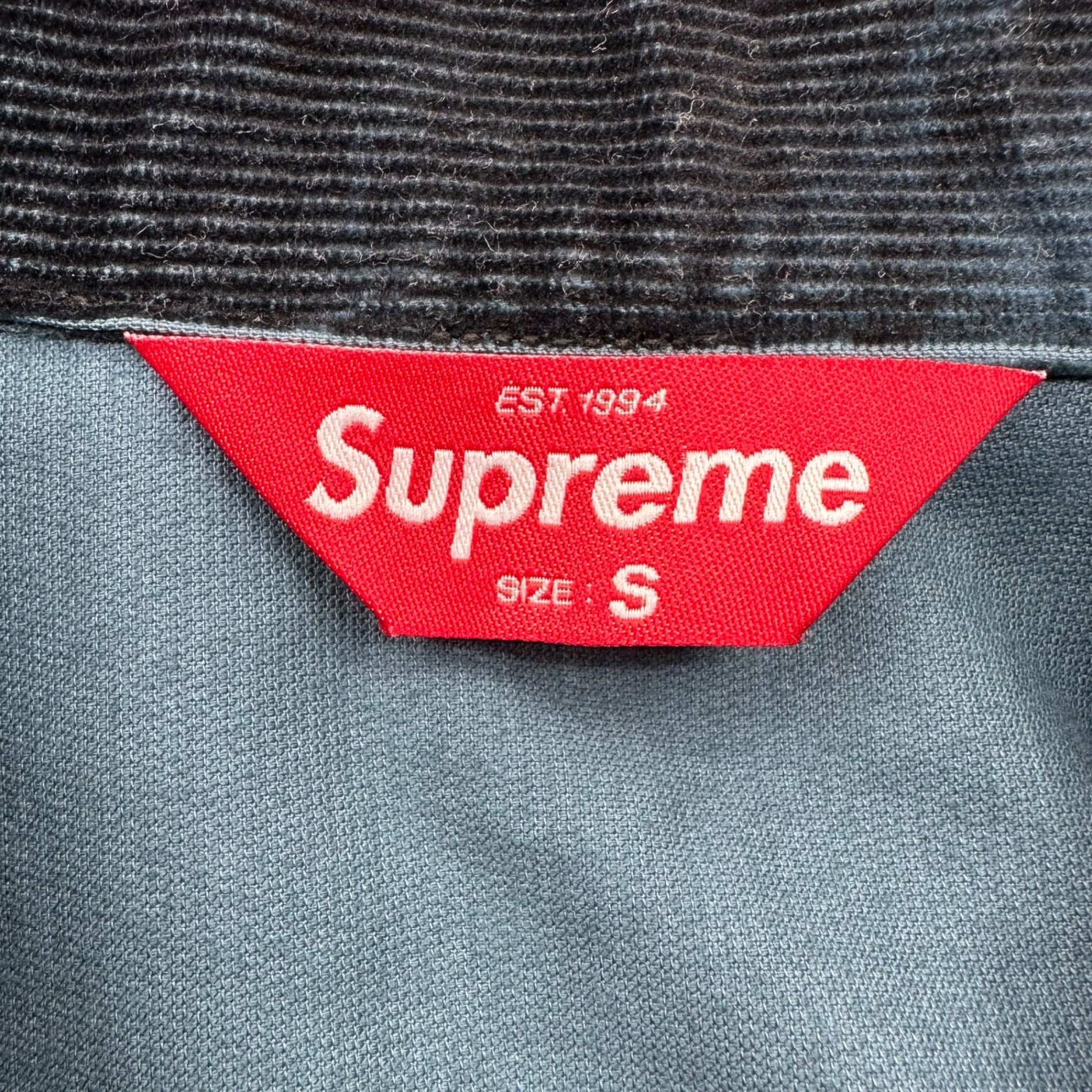 SUPREME(シュプリーム) 18SS Vibrations Corduroy Trucker Jacket バイブレーション コーデュロイ トラッカー ジャケット S ブルー×ブラック