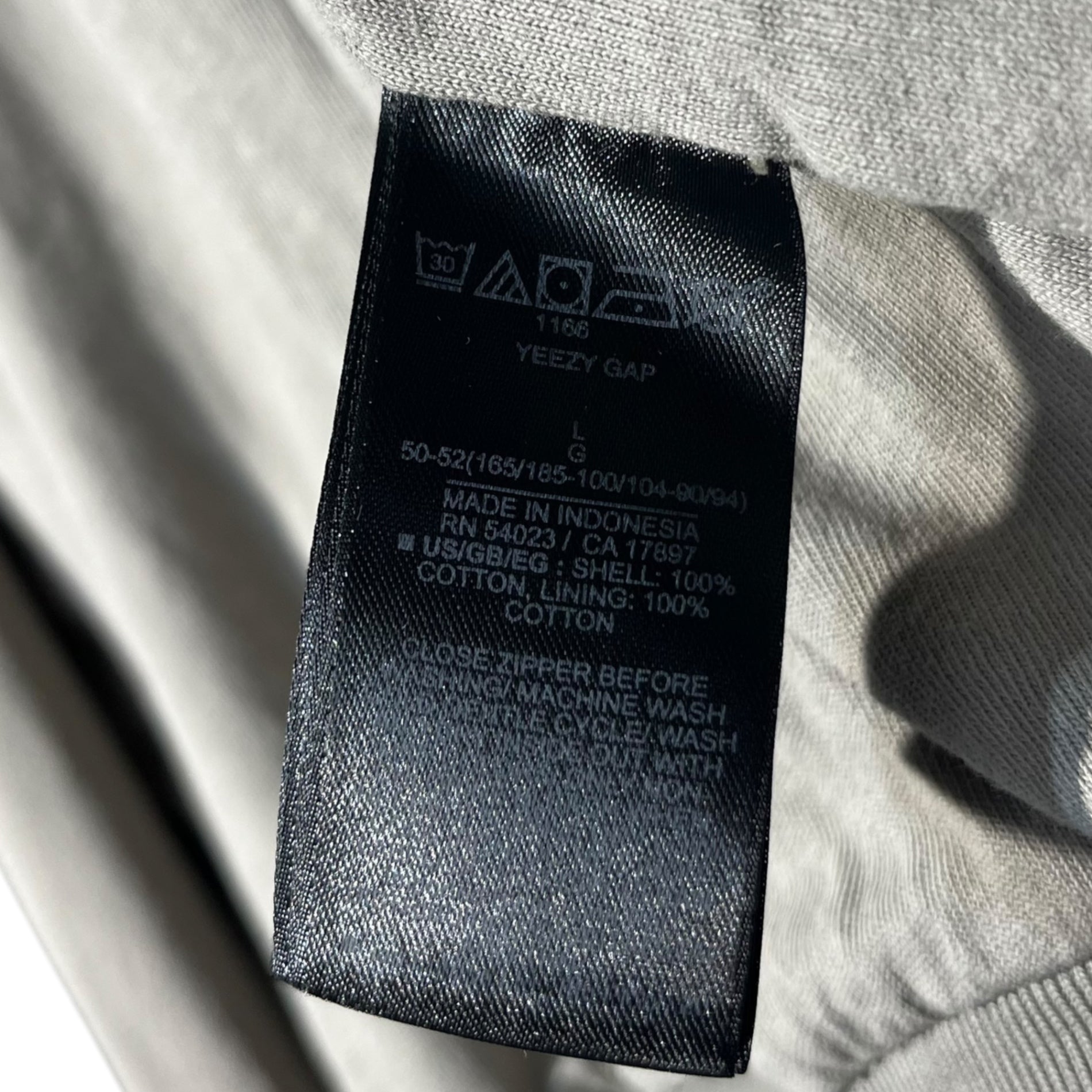YEEZY/YZY×GAP(イージー×ギャップ) ZIP UP HOODIE ジップアップ フーディ S/537322-02 L グレー パーカー オーバーサイズ コラボ