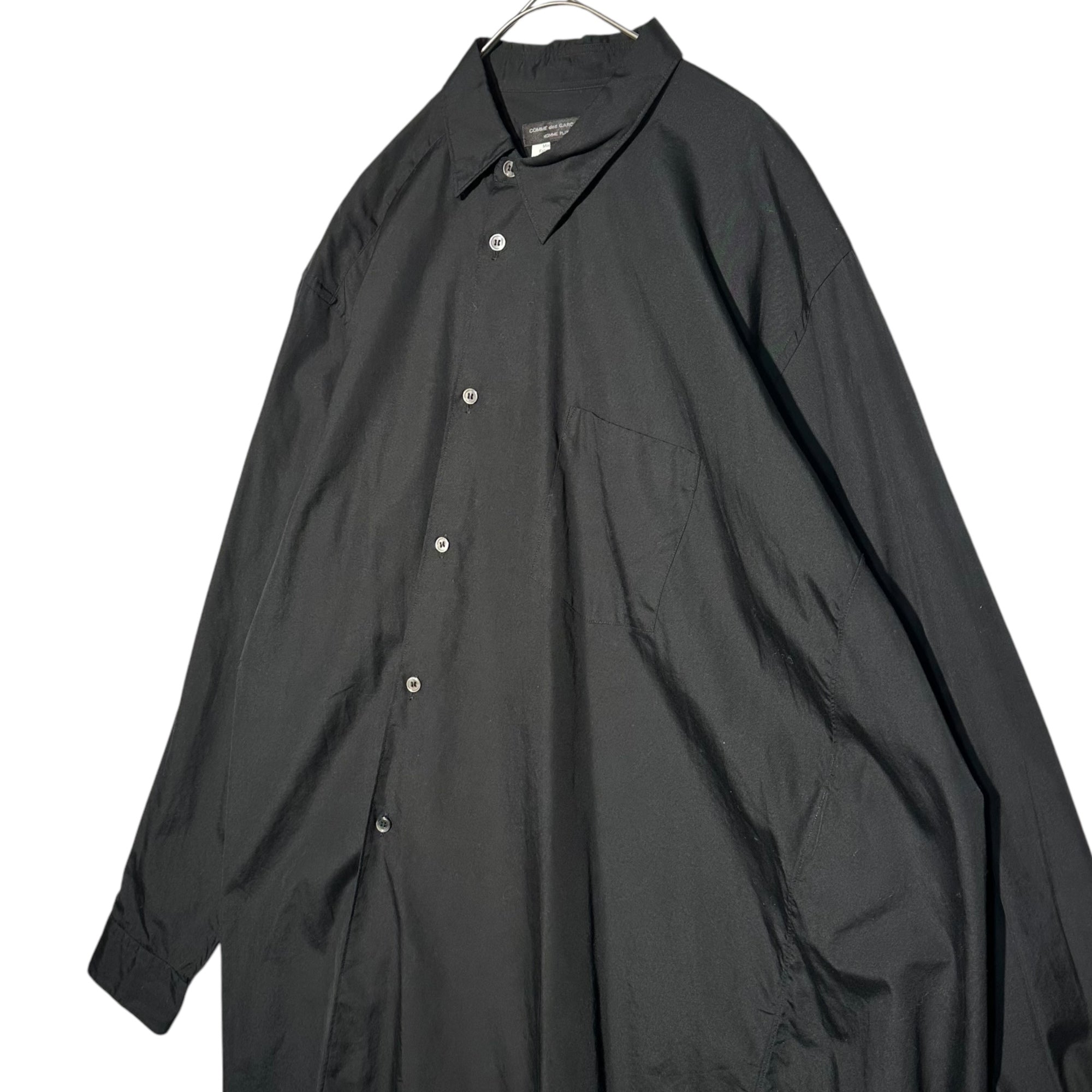 COMME des GARCONS HOMME PLUS(コムデギャルソンオムプリュス) 18AW White shock期 Twisted deformed long sleeve shirt 捻じれ 変形 長袖 シャツ PB-B003 M ブラック AD2018