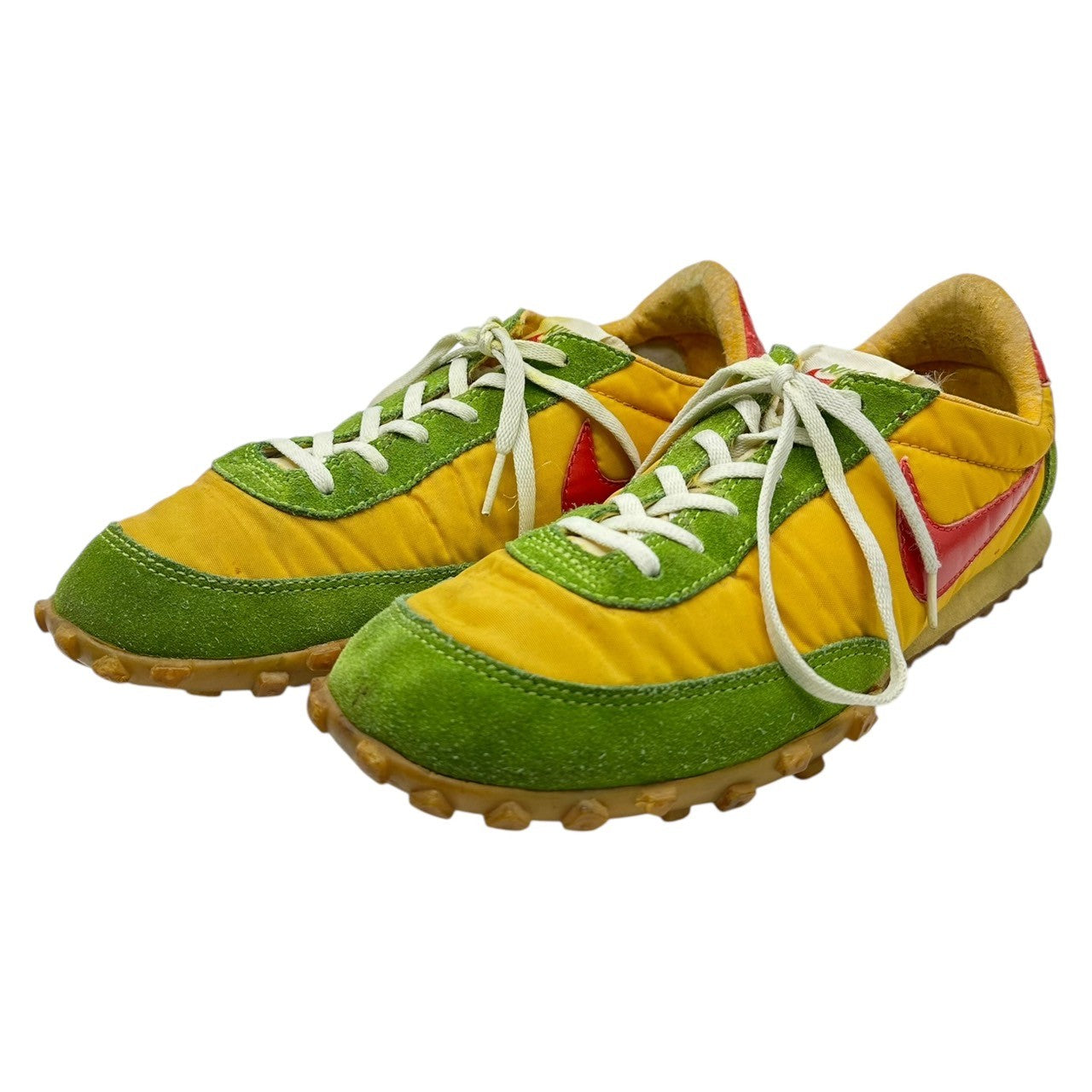 COMME des GARCONS JUNYA WATANABE MAN × NIKE(コムデギャルソンジュンヤワタナベマン × ナイキ) 02SS WAFFLE RACER LOW CUT SNEAKER ワッフルレーサー ローカット スニーカー 306695-761 WI-K112 29cm イエロー×グリーン×レッド ジュンヤマン初期 稀少品 ソール劣化有