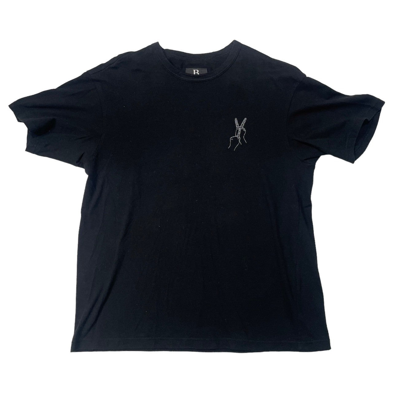 B Yohji Yamamoto(ビー ヨウジヤマモト) "Y" finger embroidered T shirt 刺繍 Tシャツ カットソー 半袖 指 NW-T46-068 2(S程度) ブラック
