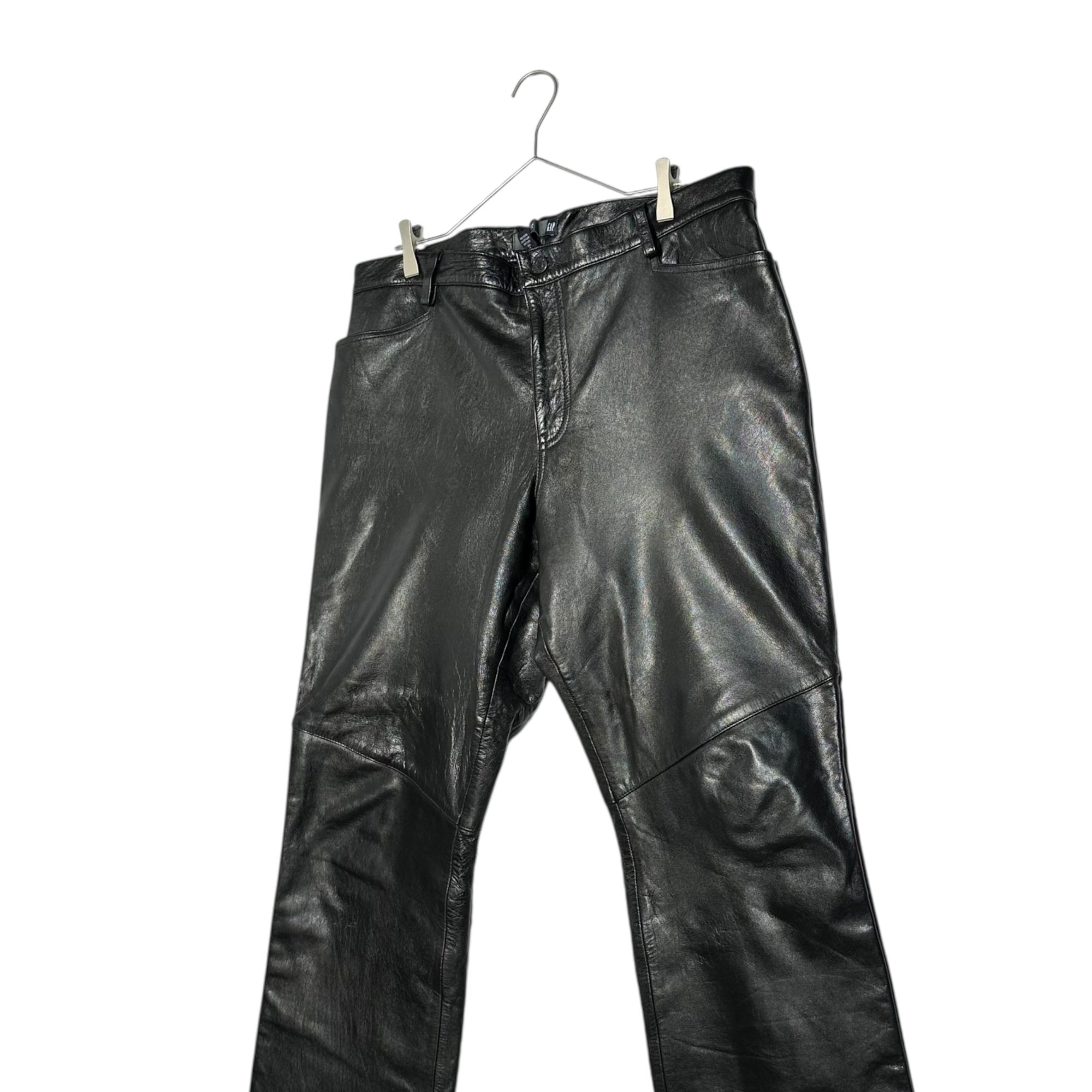 OLD GAP(オールドギャップ) 00's Boot cut cowhide leather pants ブーツカット カウハイド レザー パンツ 18(XL程度) ブラック