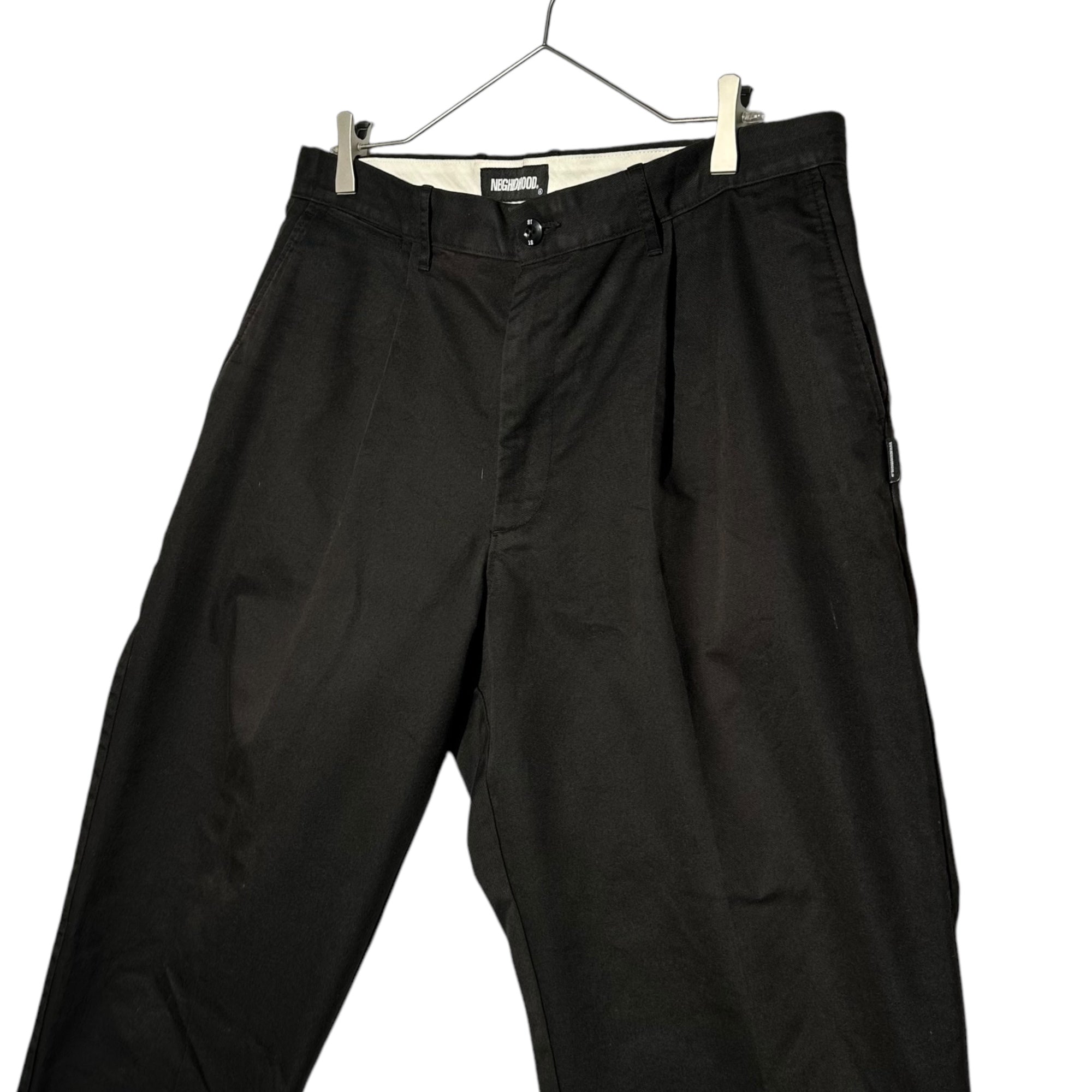 NEIGHBORHOOD(ネイバーフッド) 20AW TUCK CE-PT タック コットン ツイル チノ スラックス パンツ 202AQNH-PTM03 L ブラック