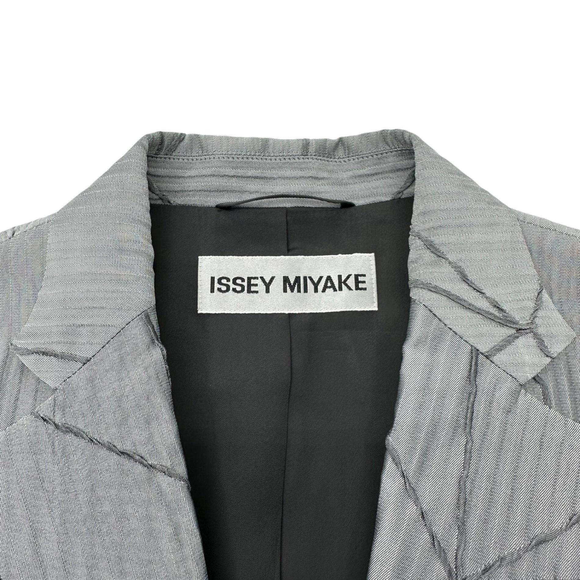 ISSEY MIYAKE(イッセイミヤケ) 09AW Runway Collection Pleated switching A.POC tailored jacket 2009年 ランウェイ コレクション プリーツ 切替 A.POC テーラード ジャケット IM93FD531 2(M程度) シルバー×チャコールグレー