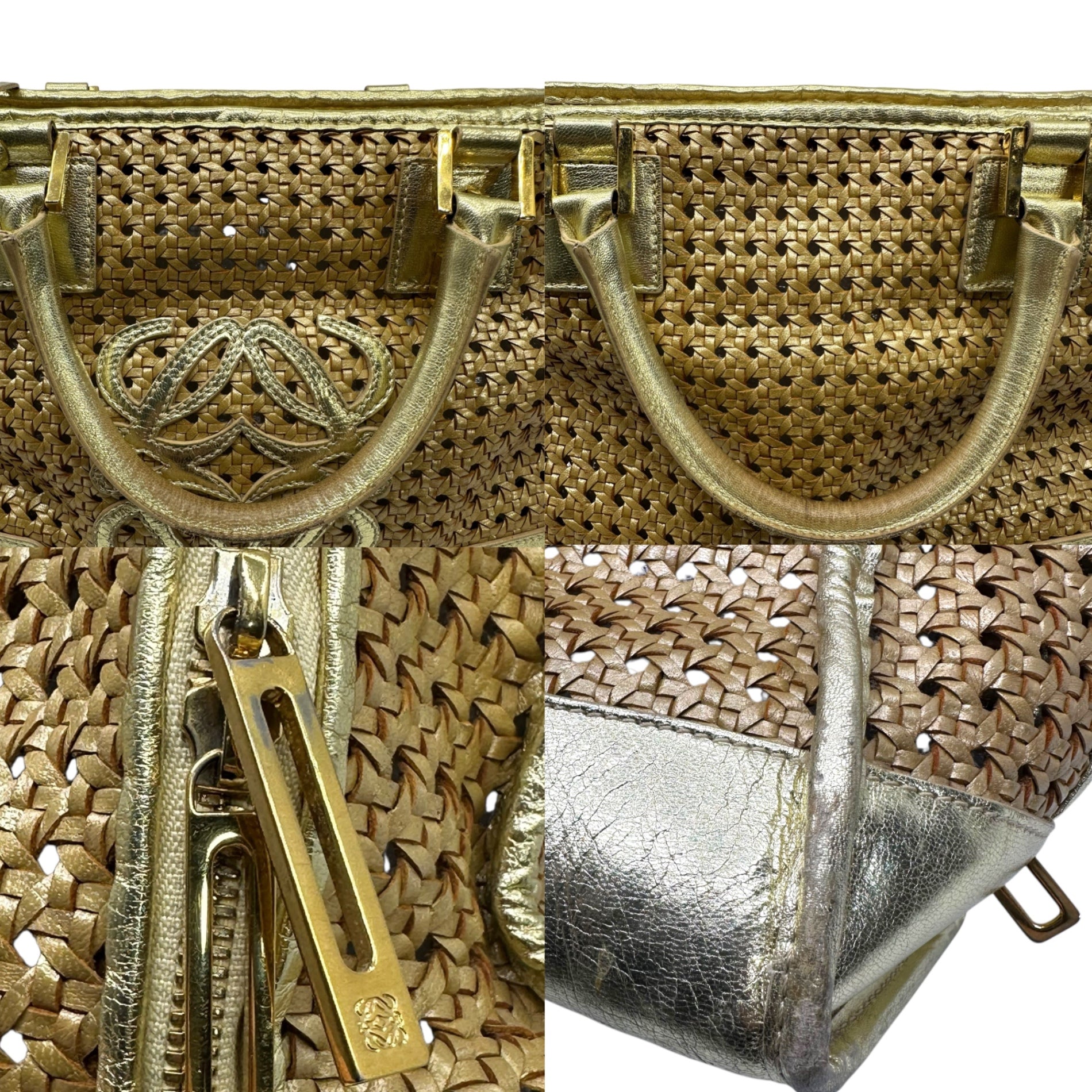 LOEWE(ロエベ) AMAZONA36 Gold Mesh Bag アマソナ 36 ゴールド メッシュ ハンド バッグ ゴールド