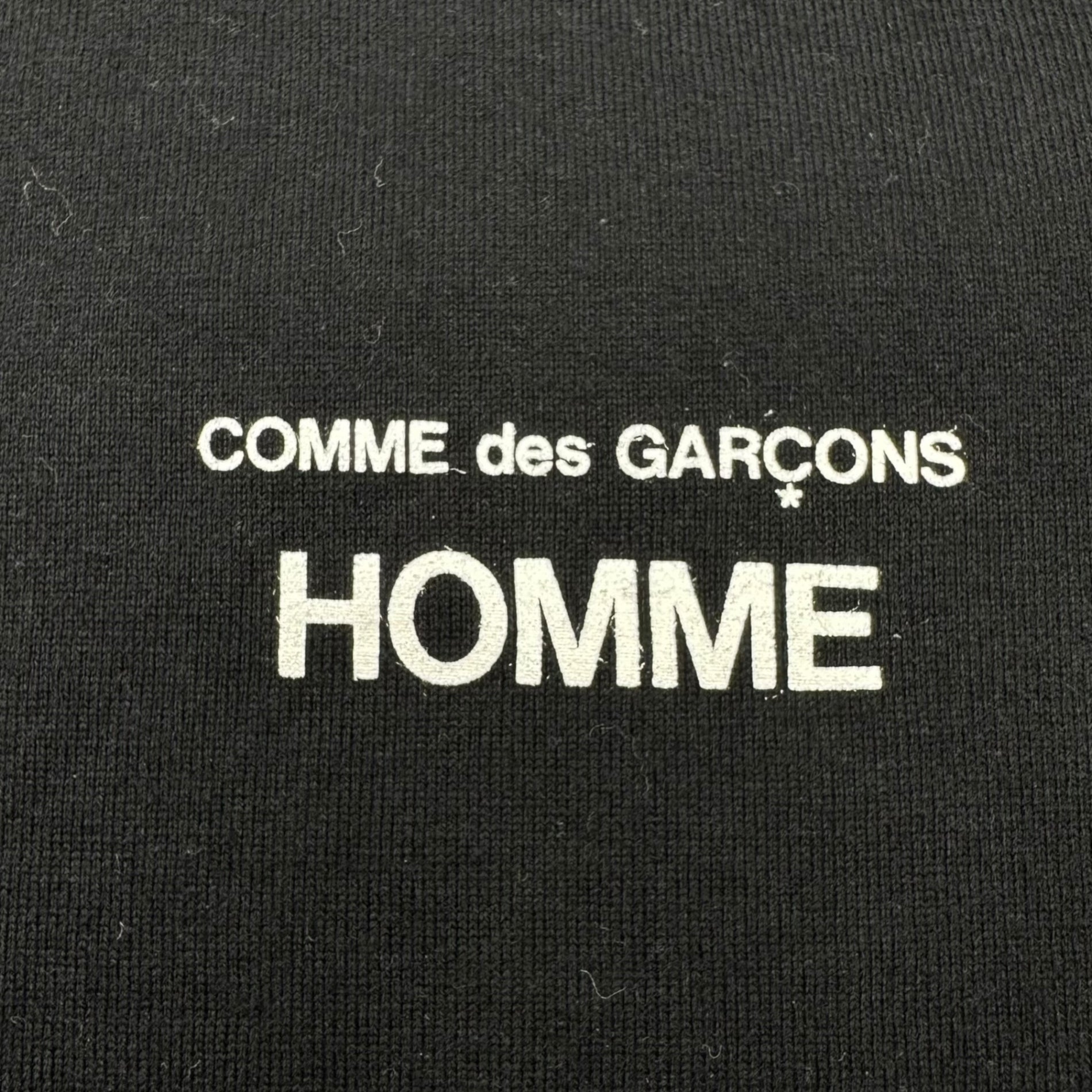COMME des GARCONS HOMME(コムデギャルソンオム) 25SS Cotton jersey product print T-shirt 綿天竺 製品プリント Tシャツ HO-T101 XL ブラック ロゴ AD2024