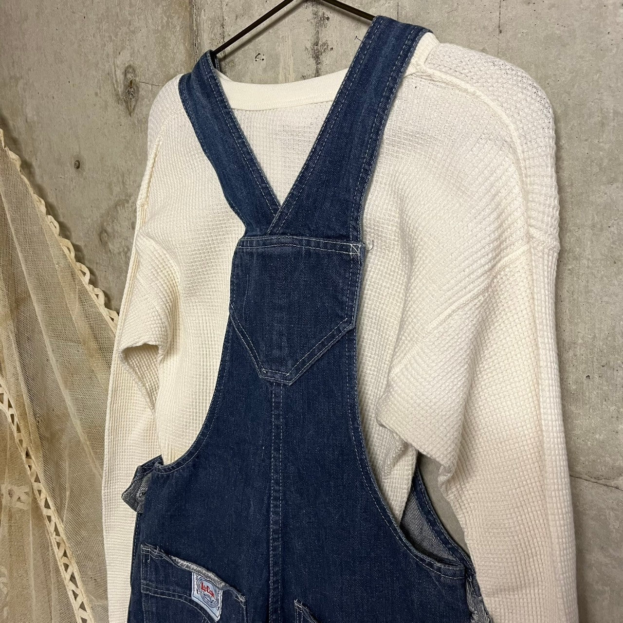 Euro vintage(ヨーロッパヴィンテージ) Lee corper 80's~インディゴデニム オーバーオール コットン100% S~Mサイズ程度 インディゴ