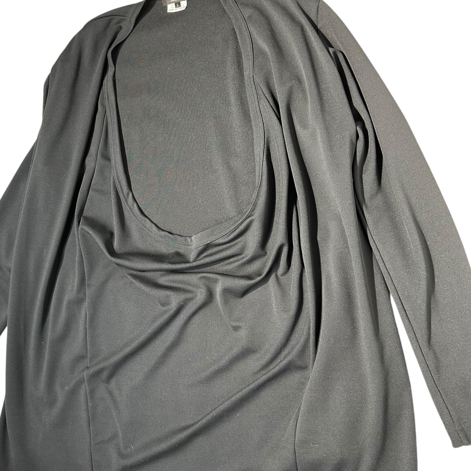 COMME des GARCONS HOMME PLUS(コムデギャルソンオムプリュス) 22AW ノマド期 Draped Estelle Long Length Cut and Sewn ドレープ エステル ロング丈 カットソー PJ-T016 L ブラック AD2022 長袖 Tシャツ