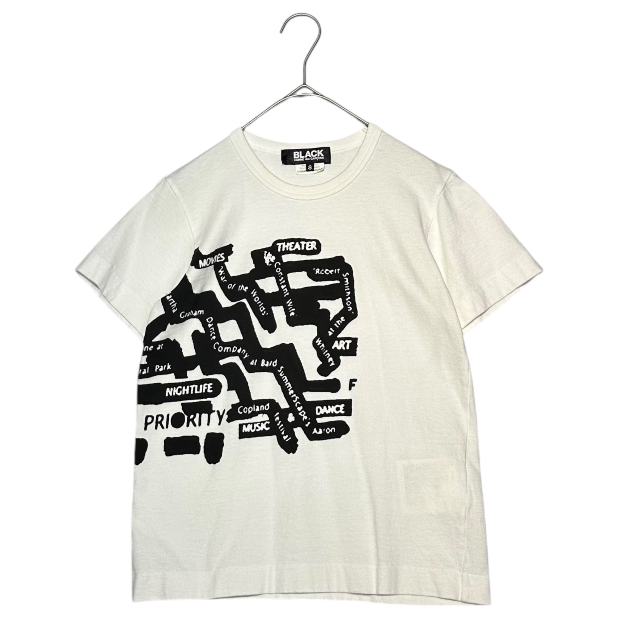 BLACK COMME des GARCONS(ブラックコムデギャルソン) Graphic S/S T-Shirt グラフィック 半袖 Tシャツ 1H-T010 S ホワイト×ブラック AD2011