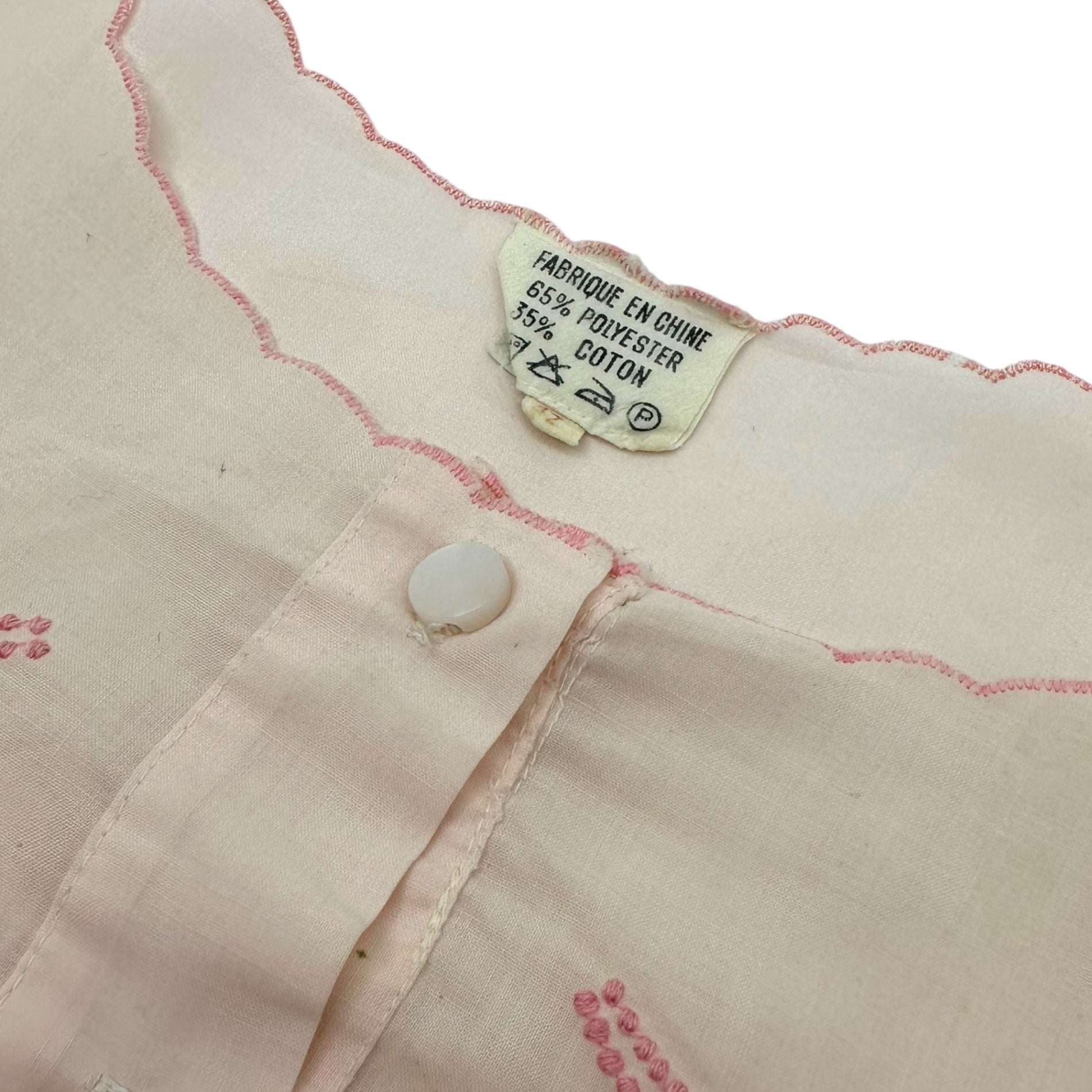 Euro vintage(ヨーロッパヴィンテージ) ten_70's~pale pink ruffle sleeve nighty maxi dress 淡いピンクのフリル袖のナイティドレスワンピース M~Lサイズ程度 ピンク