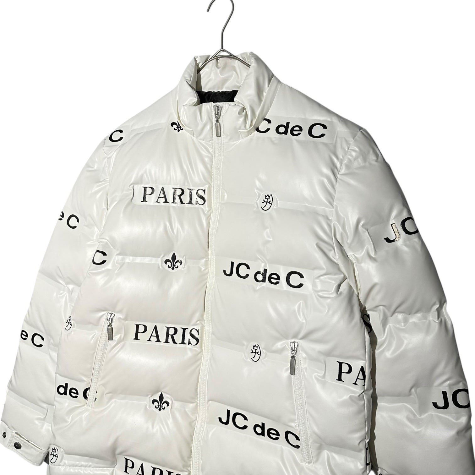 CASTELBAJAC(カステルバジャック) Printed Down Jacket プリント ダウン ブルゾン ジャケット 21110-103 48(M) ホワイト×ブラック