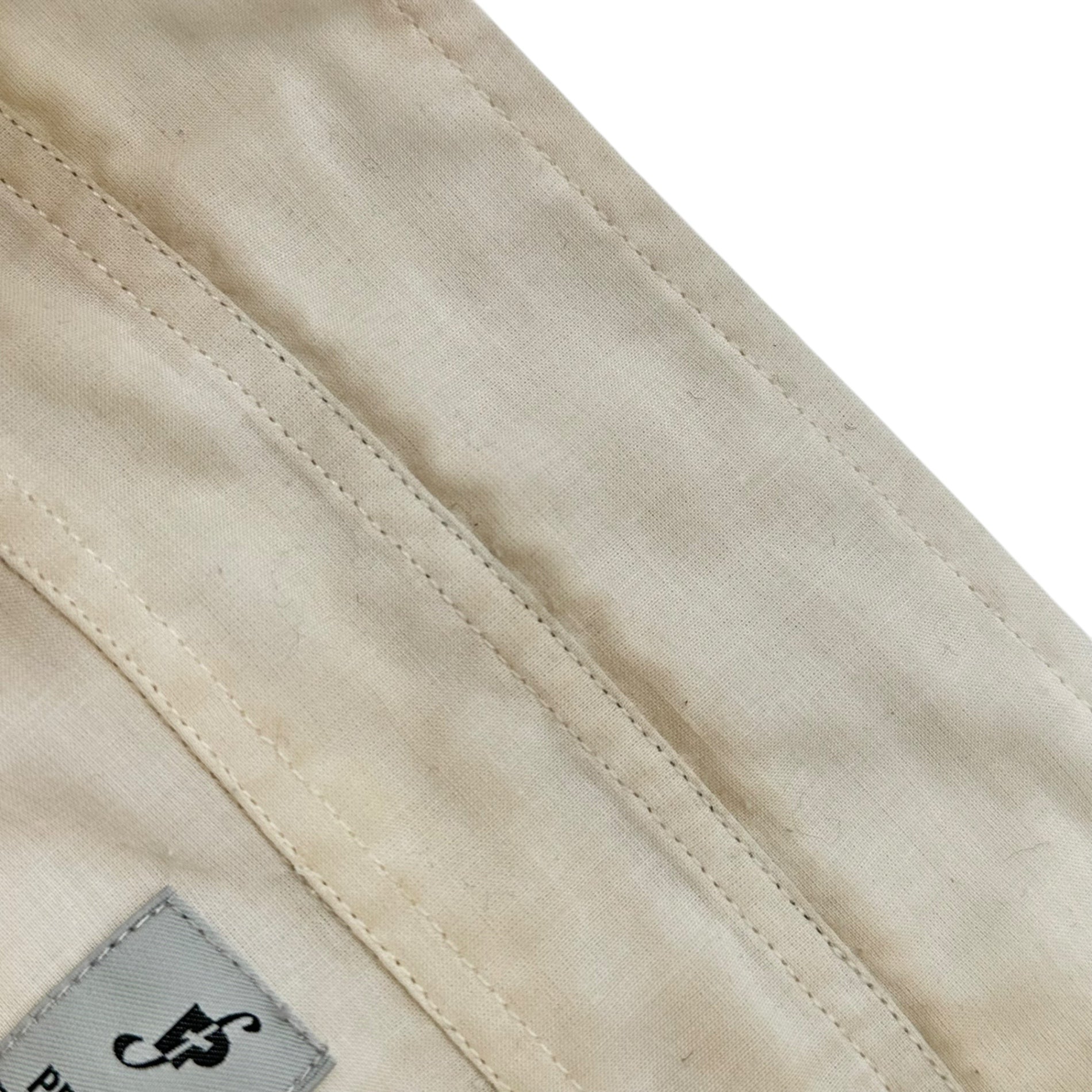 PERIOD FEATURES(ピリオドフィーチャーズ) Indian Cotton Gold-Stitched Regular-Collar Shirt インド綿 ゴールド ステッチ レギュラーカラー シャツ 2(M程度) キナリ×ゴールド