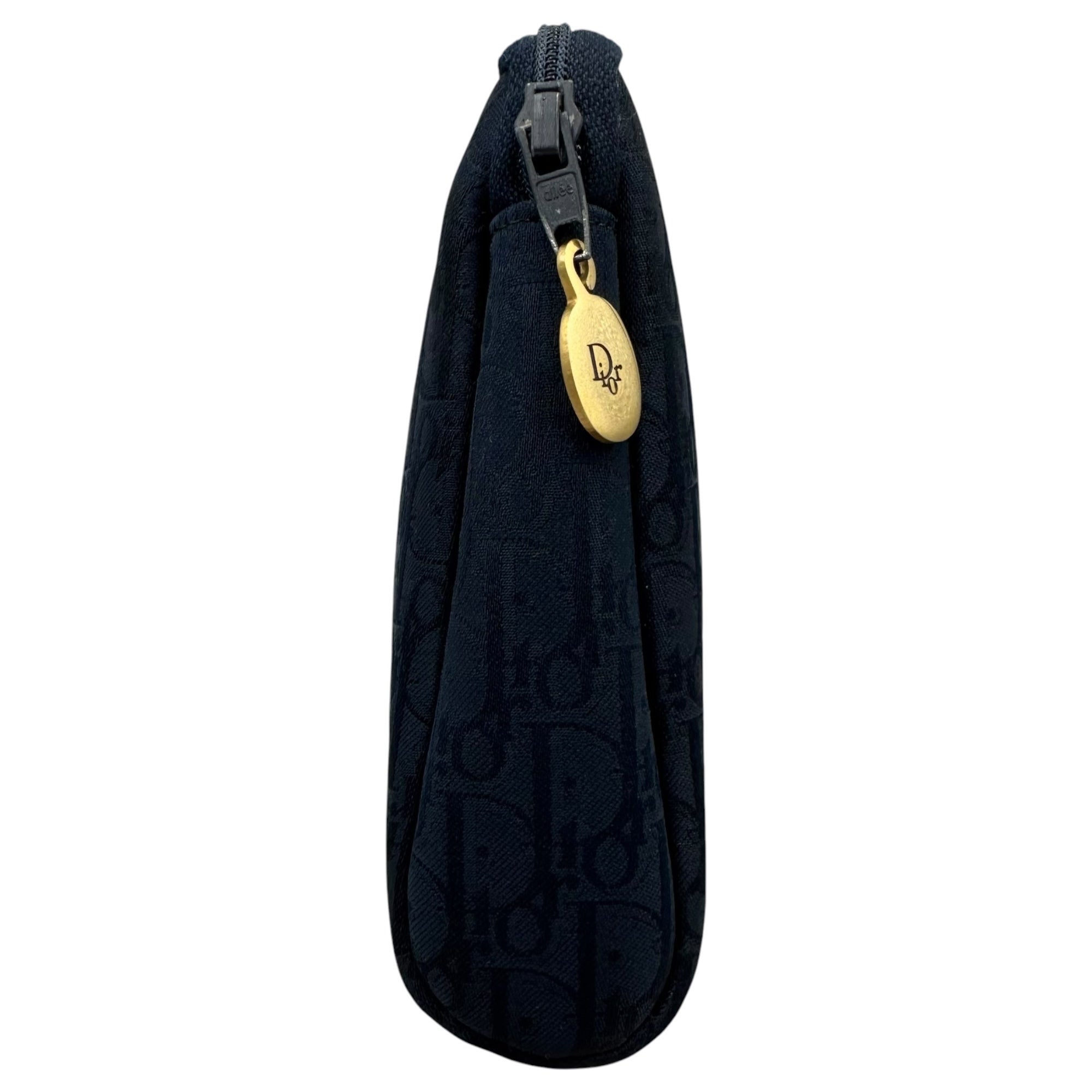 Christian Dior(クリスチャンディオール) 1970's Trotter pouch トロッター ポーチ ネイビー 70年代 alieeジップ ヴィンテージ コスメ