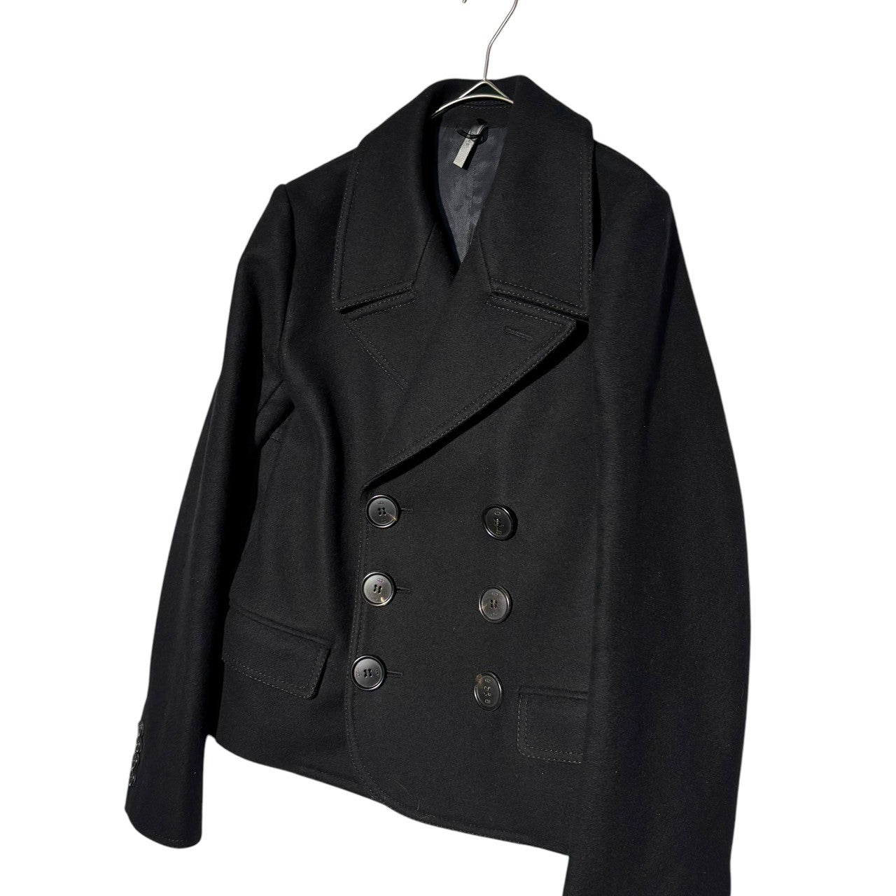 Dior HOMME(ディオールオム) 06AW Short-length melton double chester coat ショート レングス メルトン ダブル チェスター コート 6HH1048405 44(S) ブラック These Grey Days期 エディ・スリマン期