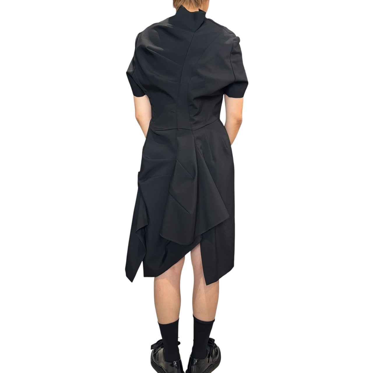 COMME des GARCONS(コムデギャルソン) 09SS Twisted 3D Skipper Sleeveless Dress ”捻じれ” 立体 スキッパー 半袖 ワンピース GC-O056 XS ブラック AD2008 ひざ丈