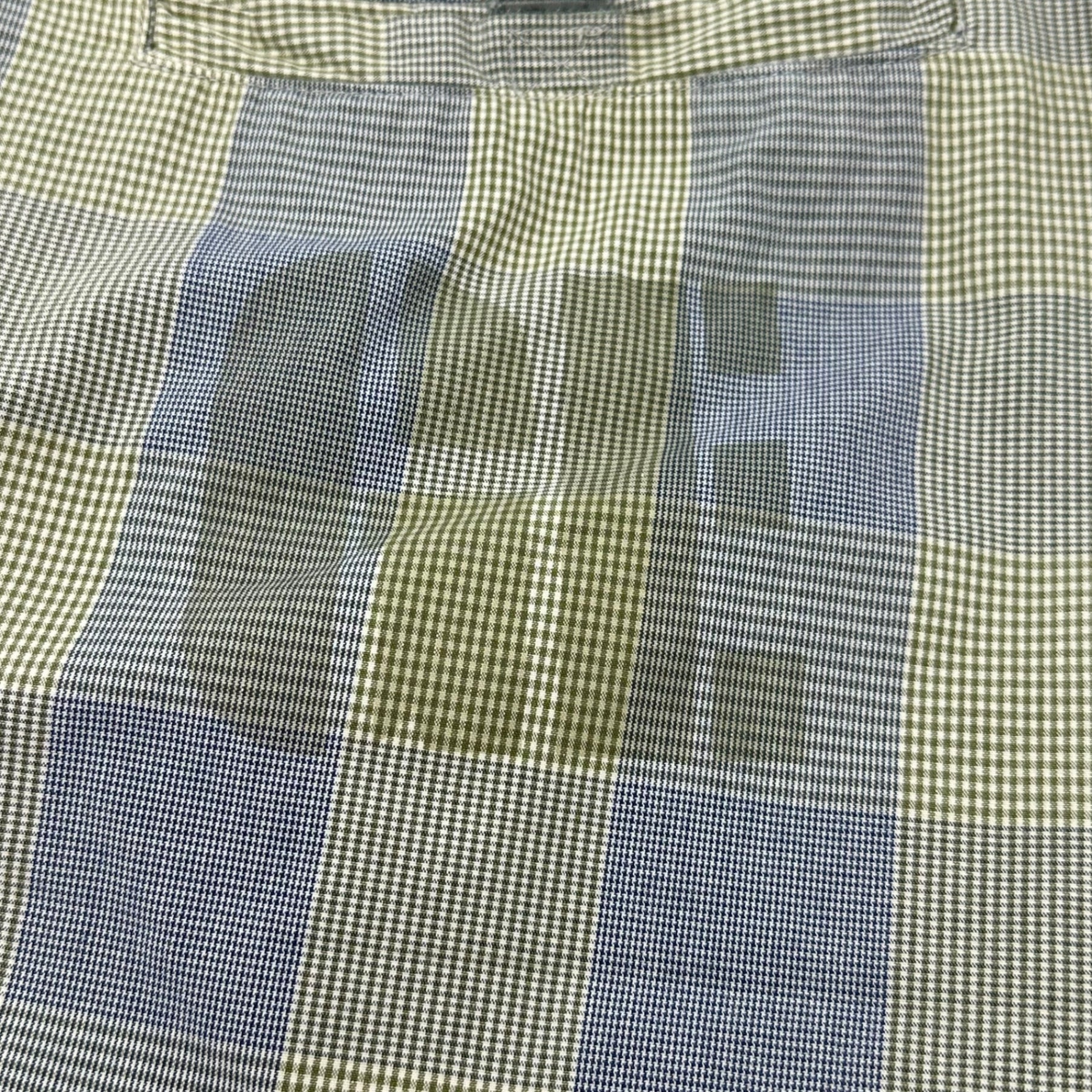 GOODENOUGH(グッドイナフ) 90~00's Cotton Check Half Pants コットン チェックハーフ パンツ M グレー×イエロー