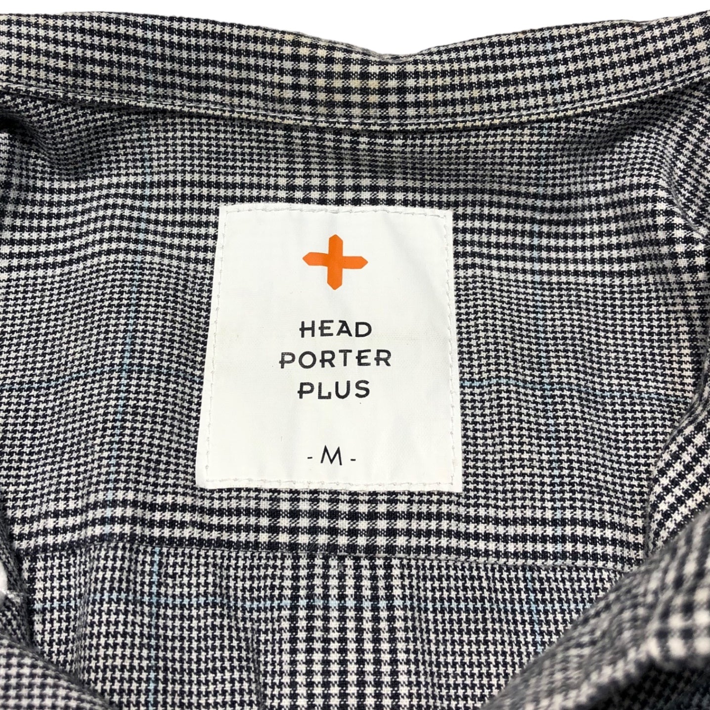 HEAD PORTER PLUS(ヘッドポータープラス) short sleeve checked shirt 半袖 チェックシャツ M グレー