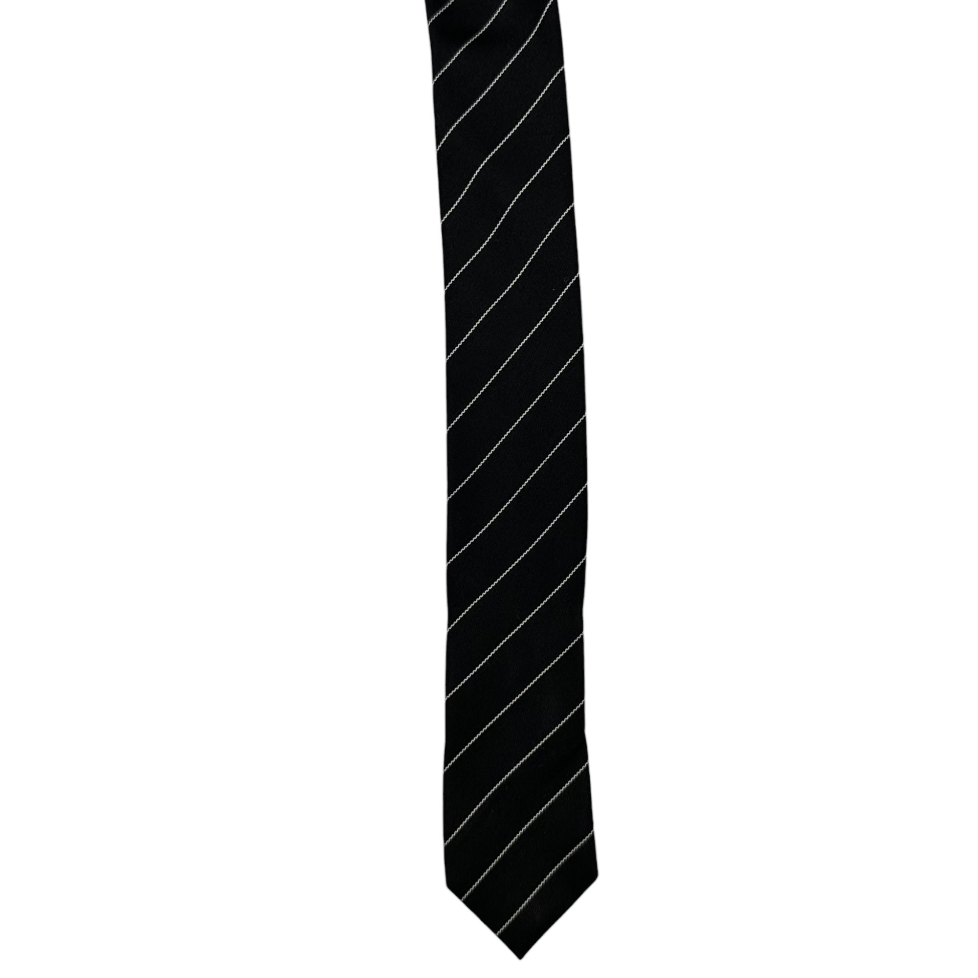 Dior HOMME(ディオールオム) by Hedi Slimane 40mm Regimental Narrow Tie エディ スリマン レジメンタル ナロー タイ ブラック ネクタイ エディ期