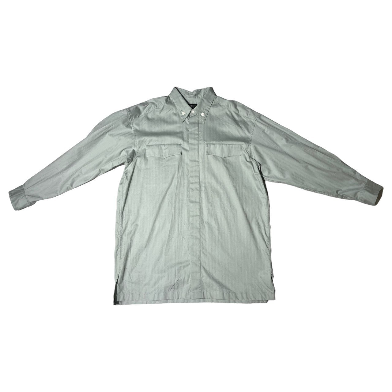MIYAKE DESIGN STUDIO(ミヤケデザインスタジオ) 80's ~ 90's Flap Pocket Herringbone B/D Shirt フラップ ポケット ヘリンボーン ボタン ダウン シャツ ハミルトン社製 I61208-C M ライトグリーン 80年代~90年代 イッセイミヤケ