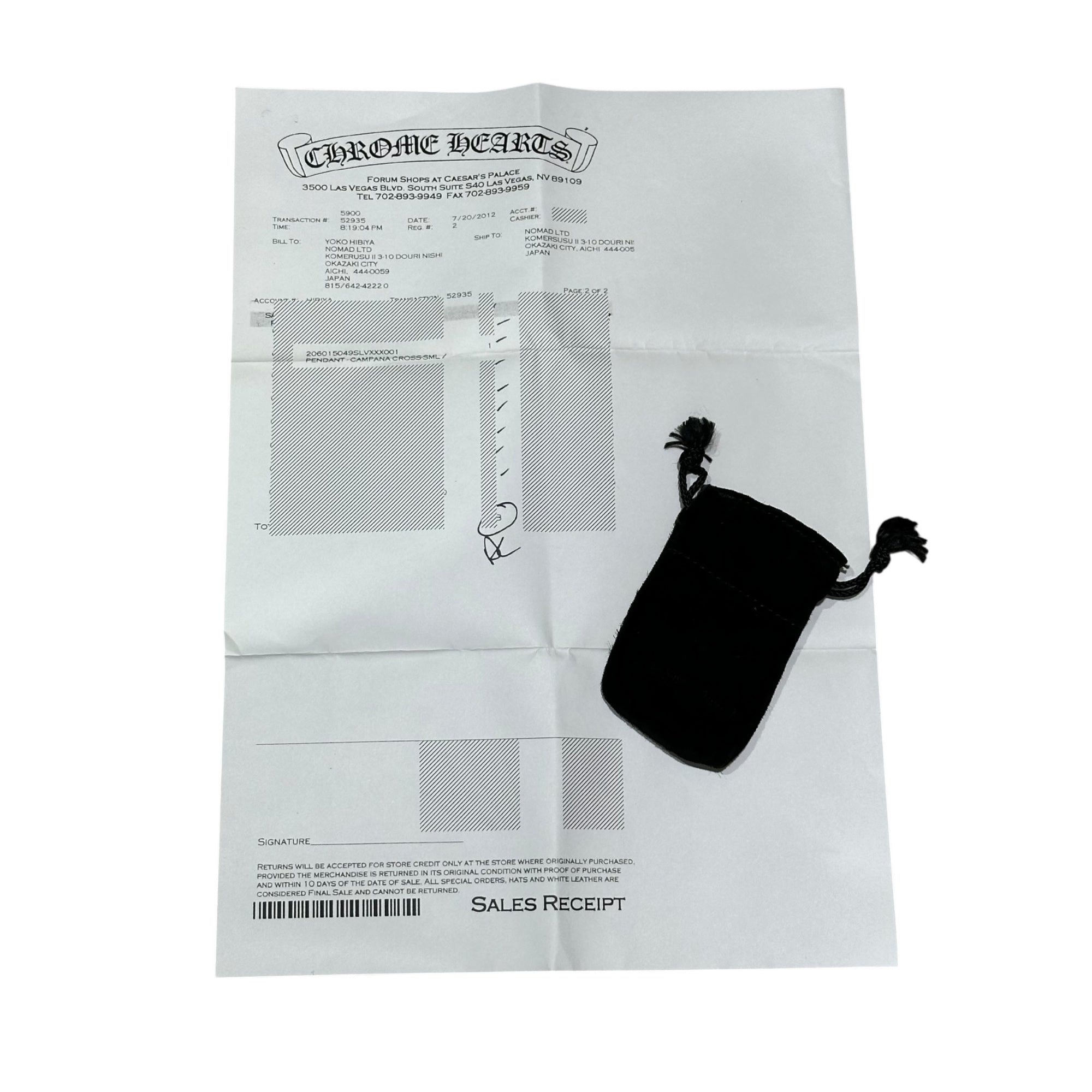 CHROME HEARTS(クロムハーツ) CAMPANA CROSS SML & LEATHER BRAID SCROLL カンパナ クロス スモール & レザー ブレイド スクロール ネックレス シルバー