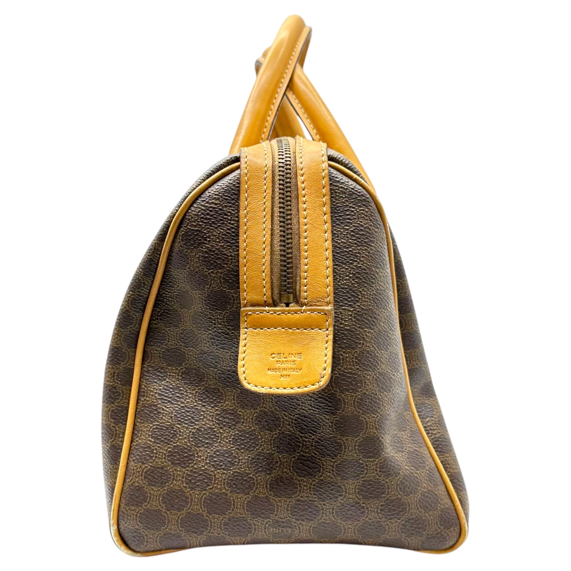 CELINE(セリーヌ) Macadam Pattern Mini Boston Bag マカダム柄 ミニ ボストン バッグ M11 ベージュ×ブラウン ハンド OLD オールド ヴィンテージ