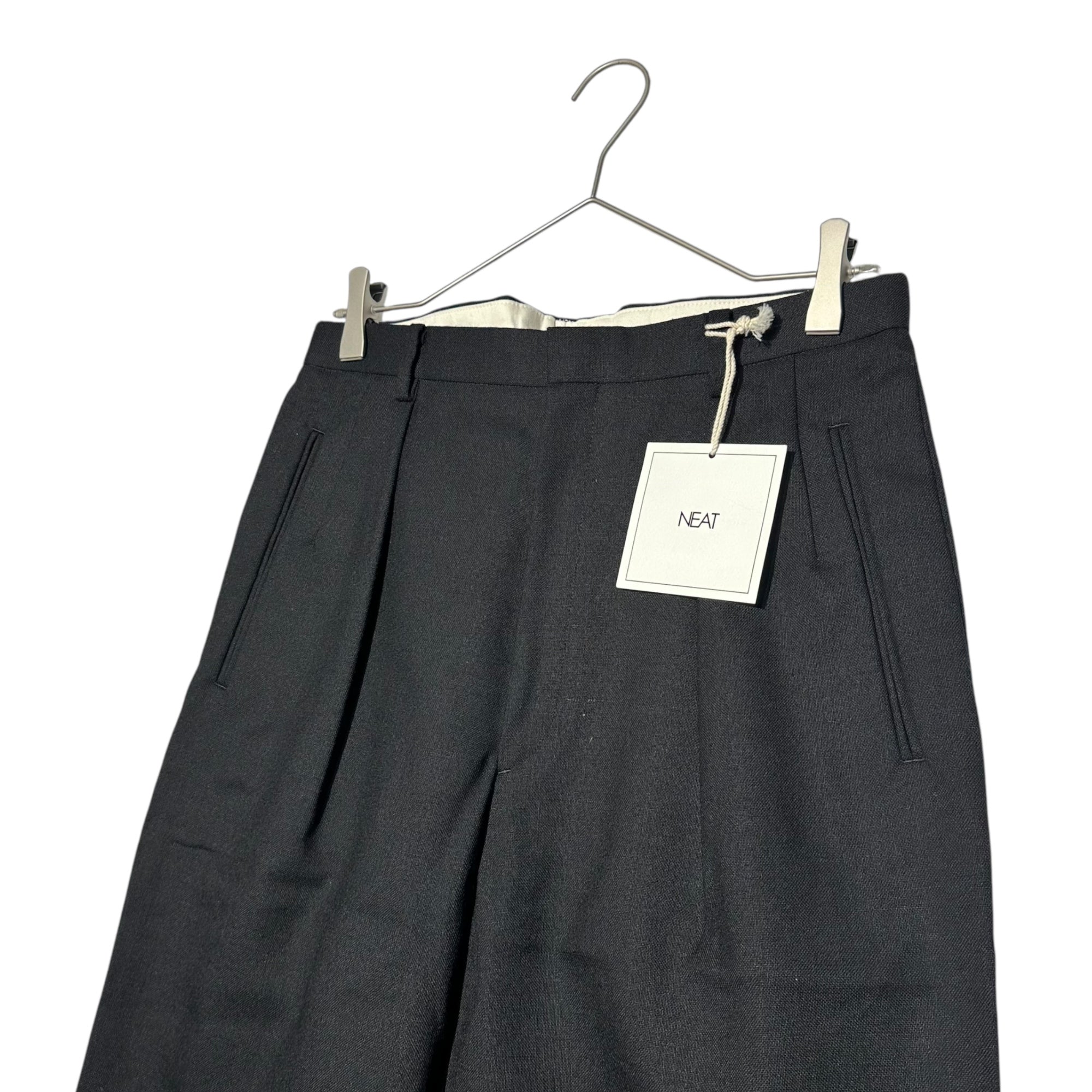 NEAT(ニート) 23AW SCOTCH CHEVIOT SROUSERS スコッチ チェビオット トラウザーズ 23-02SCSR 44 ブラック スラックス パンツ