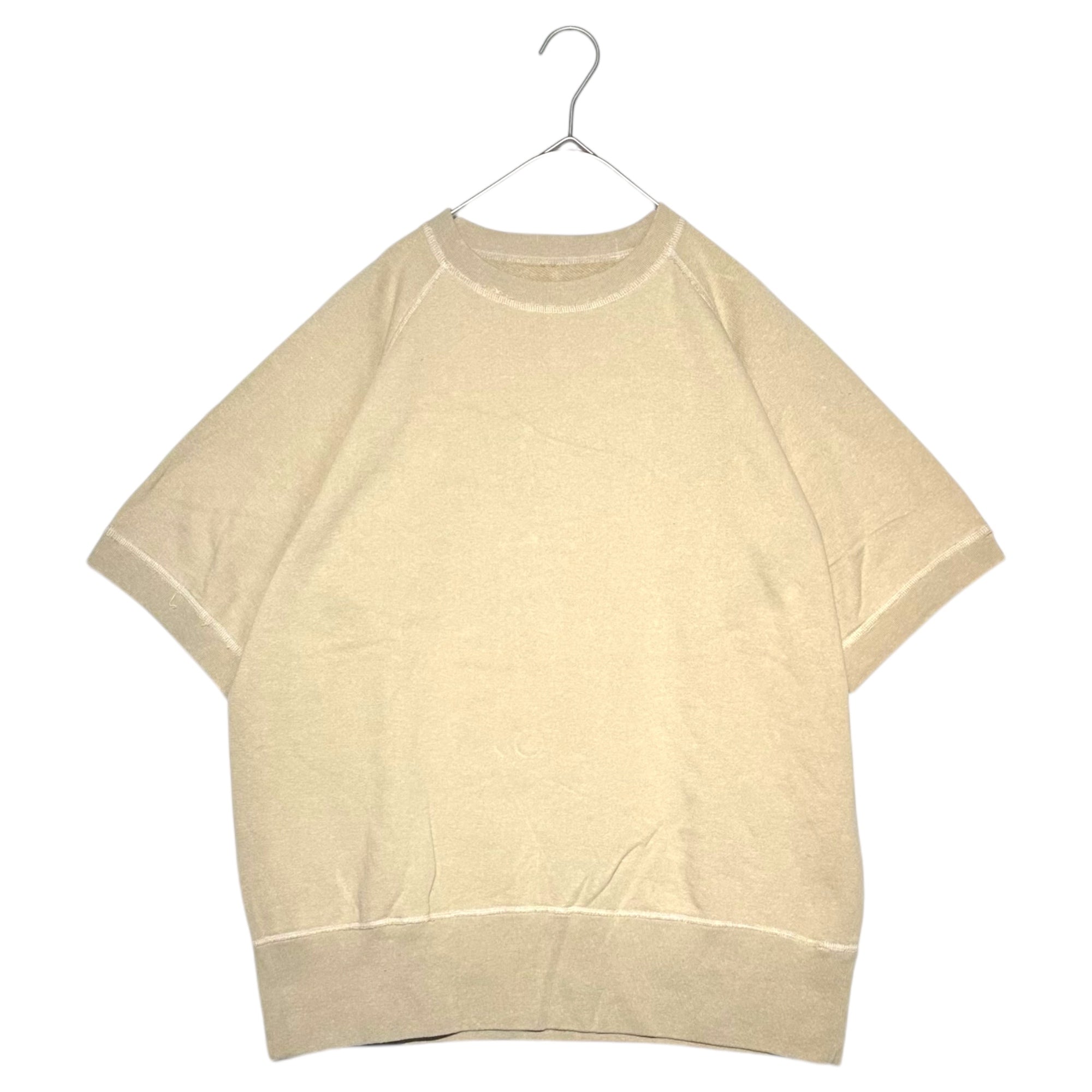 TOUJOURS(トゥジュー) Half Sleeve Raglan Pullover ハーフ スリーブ ラグラン プルオーバー EM36XC02 FREE ベージュ スウェット Tシャツ 半袖