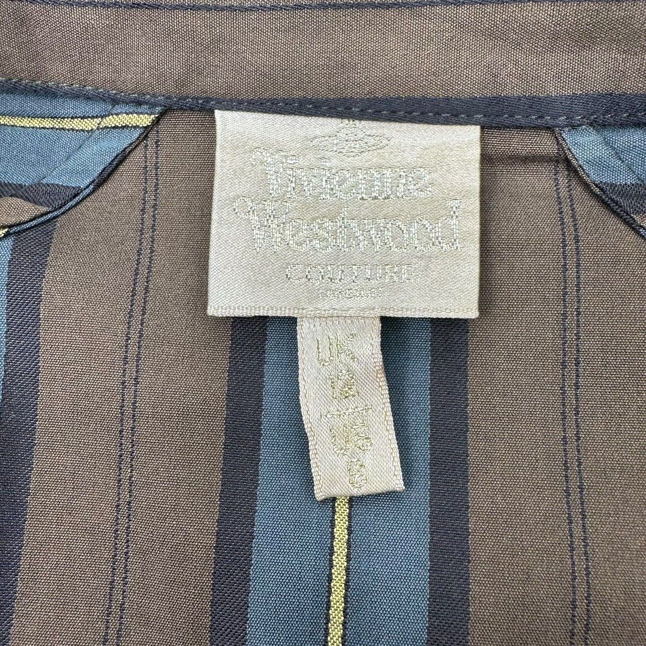 Vivienne Westwood COUTURE(ヴィヴィアンウエストウッドクチュール) 00's Layered Docking Striped L/S Shirt レイヤード ドッキング ストライプ 長袖 シャツ 356-85578 40(L程度) マルチ ブラウス オリゾンティタグ