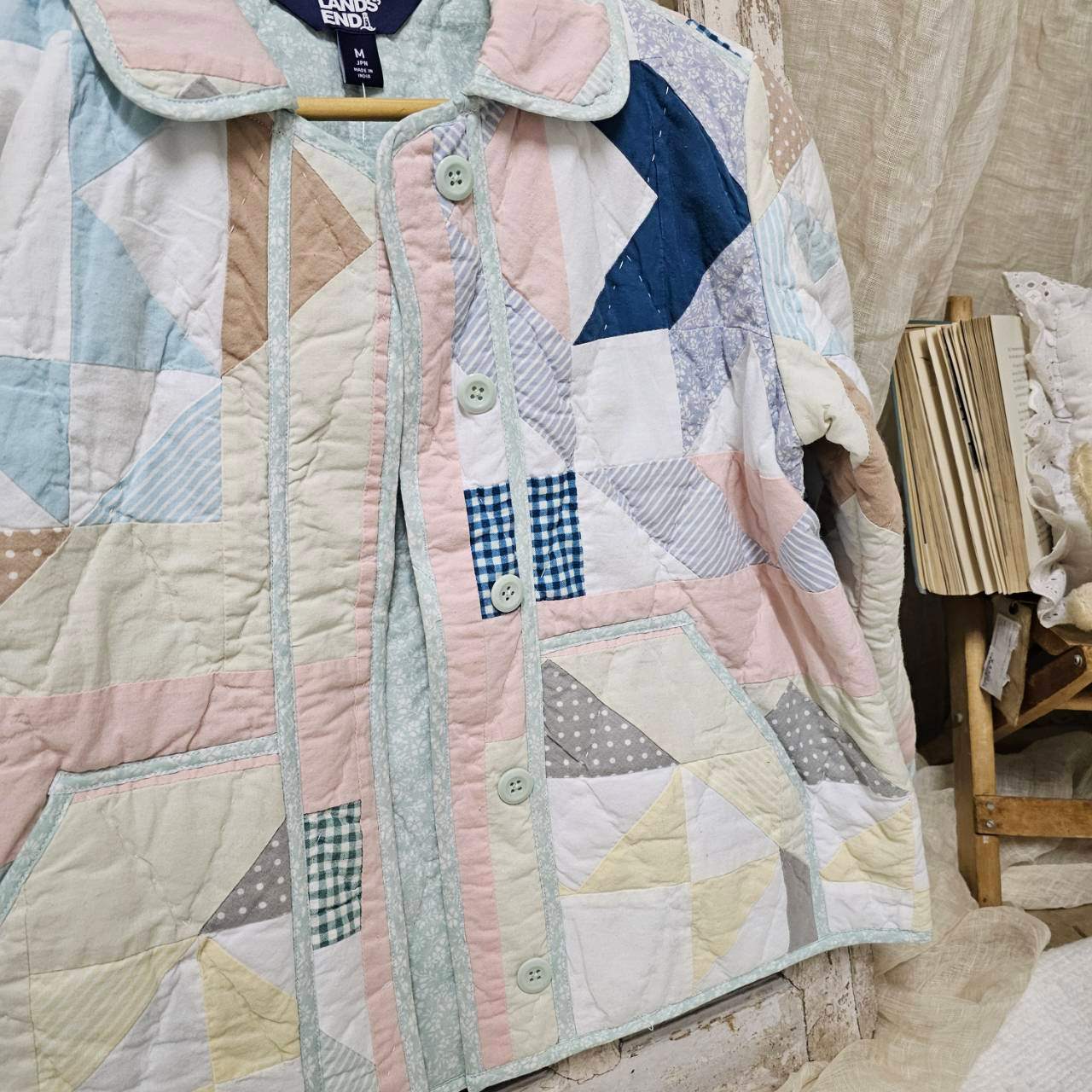 used_(ユーズド) Patch_ quilted patchwork handmade jacket/キルティングパッチワークハンドメイドジャケット M ミックス