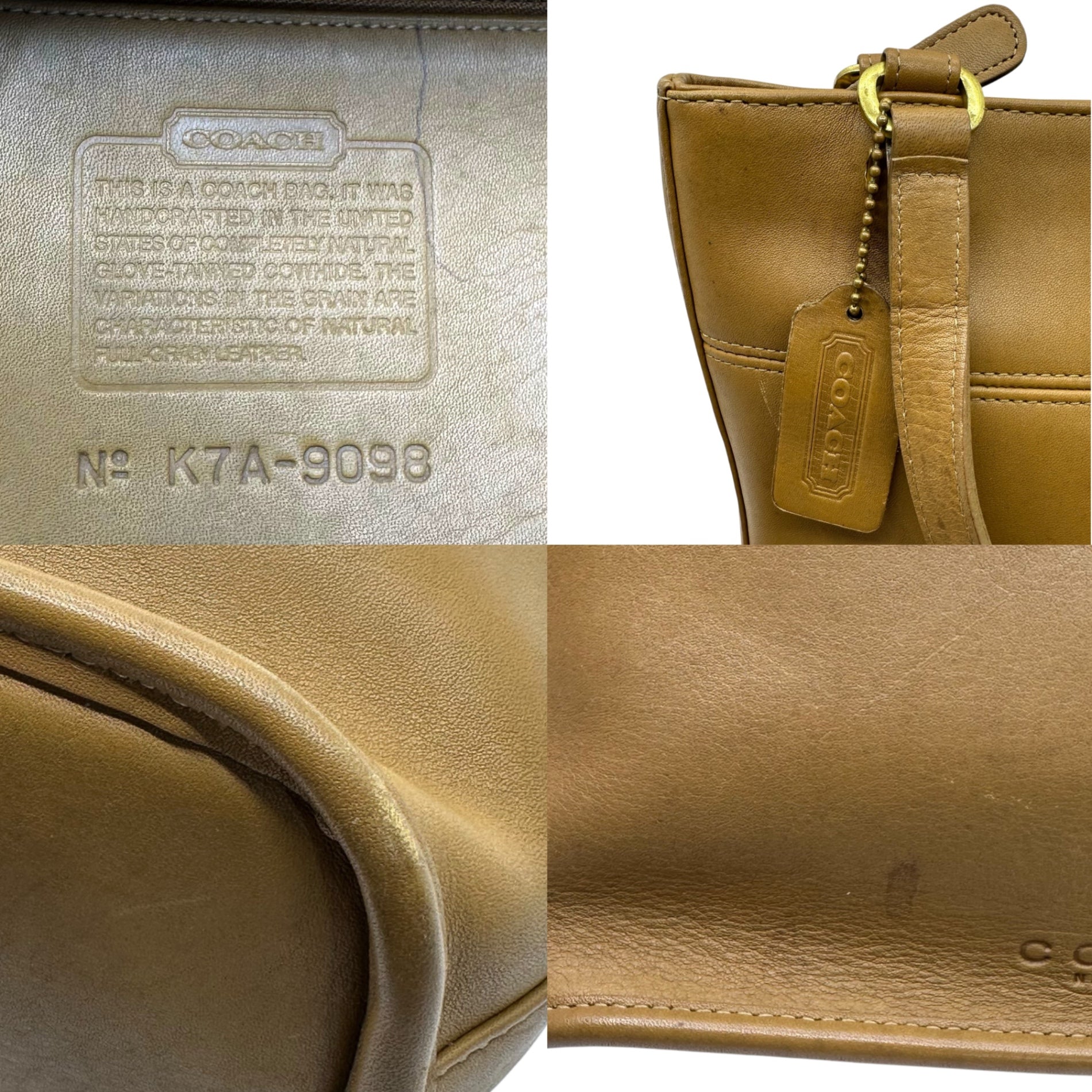 OLD COACH(オールドコーチ) Old leather tote bag オールド レザー トート バッグ ブラウン