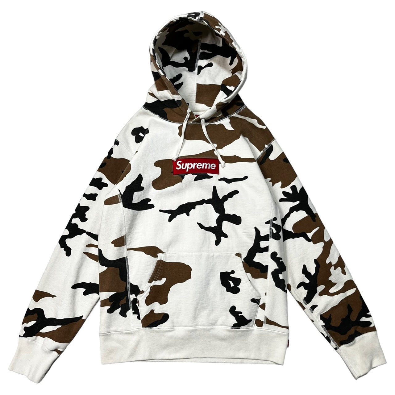 SUPREME(シュプリーム) 16AW Box Logo Hooded Sweatshirt ボックスロゴ カモフラ フーディー パーカー スウェット シャツ SIZE M ホワイト×ブラウン×ブラック カモフラ 有限会社ワングラム 16FW