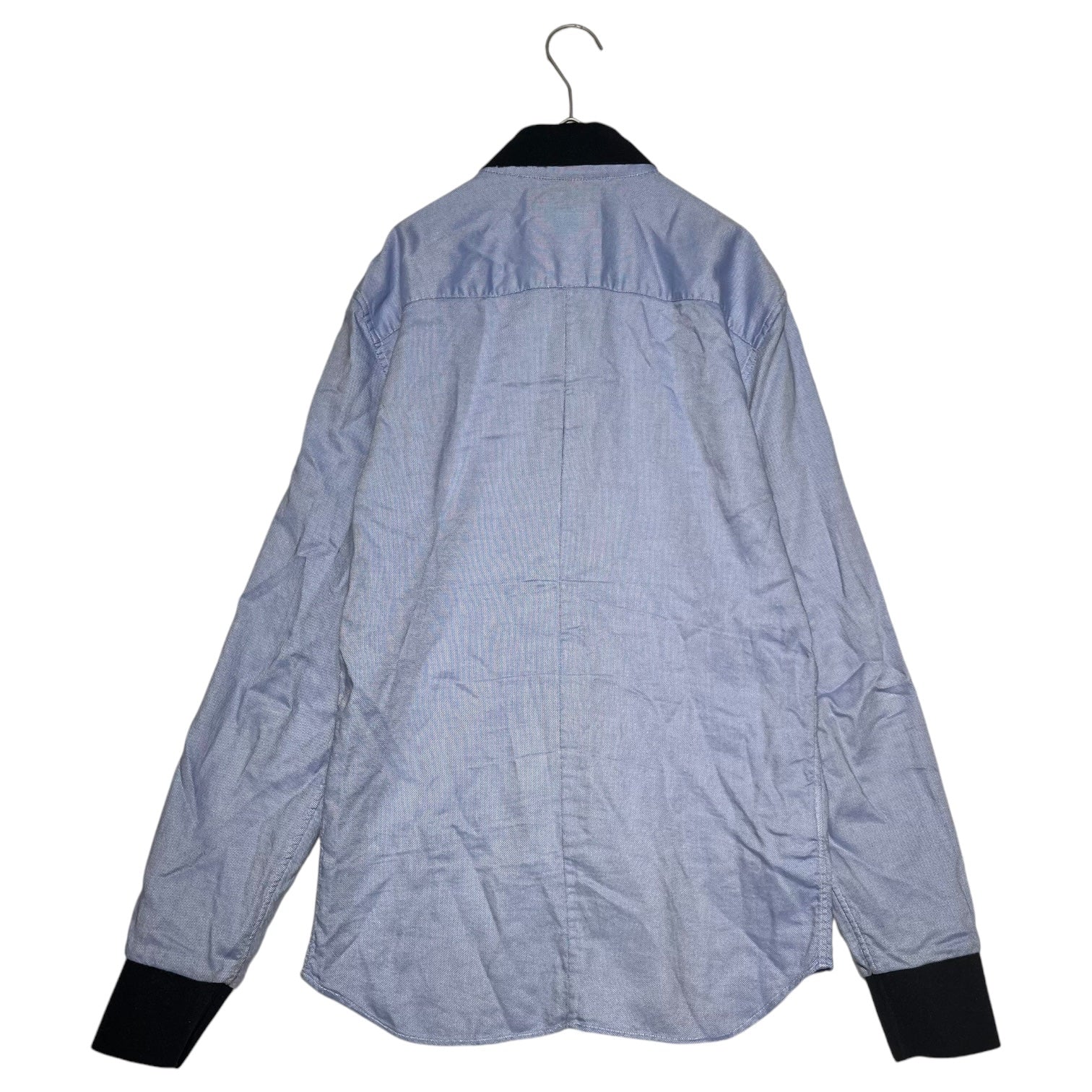 EMPORIO ARMANI(エンポリオアルマーニ) L/S zip shirt 長袖 ジップ シャツ R1CM2TR115C 40(M-L) スカイブルー