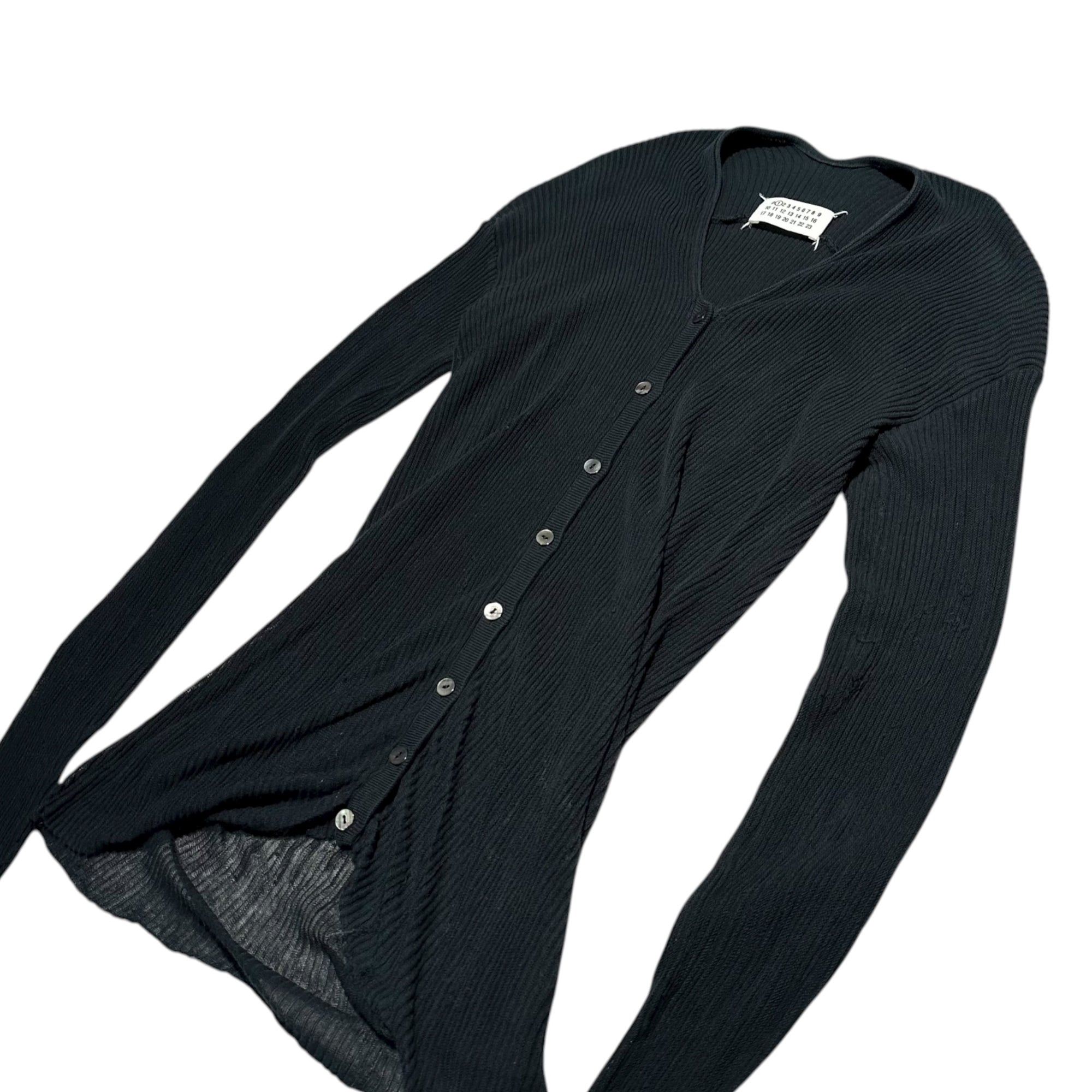 MAISON MARGIELA(メゾンマルジェラ) V-neck Ribbed Knit Cardigan Vネック リブ ニット カーディガン 表記無(M程度) ネイビー ①ライン