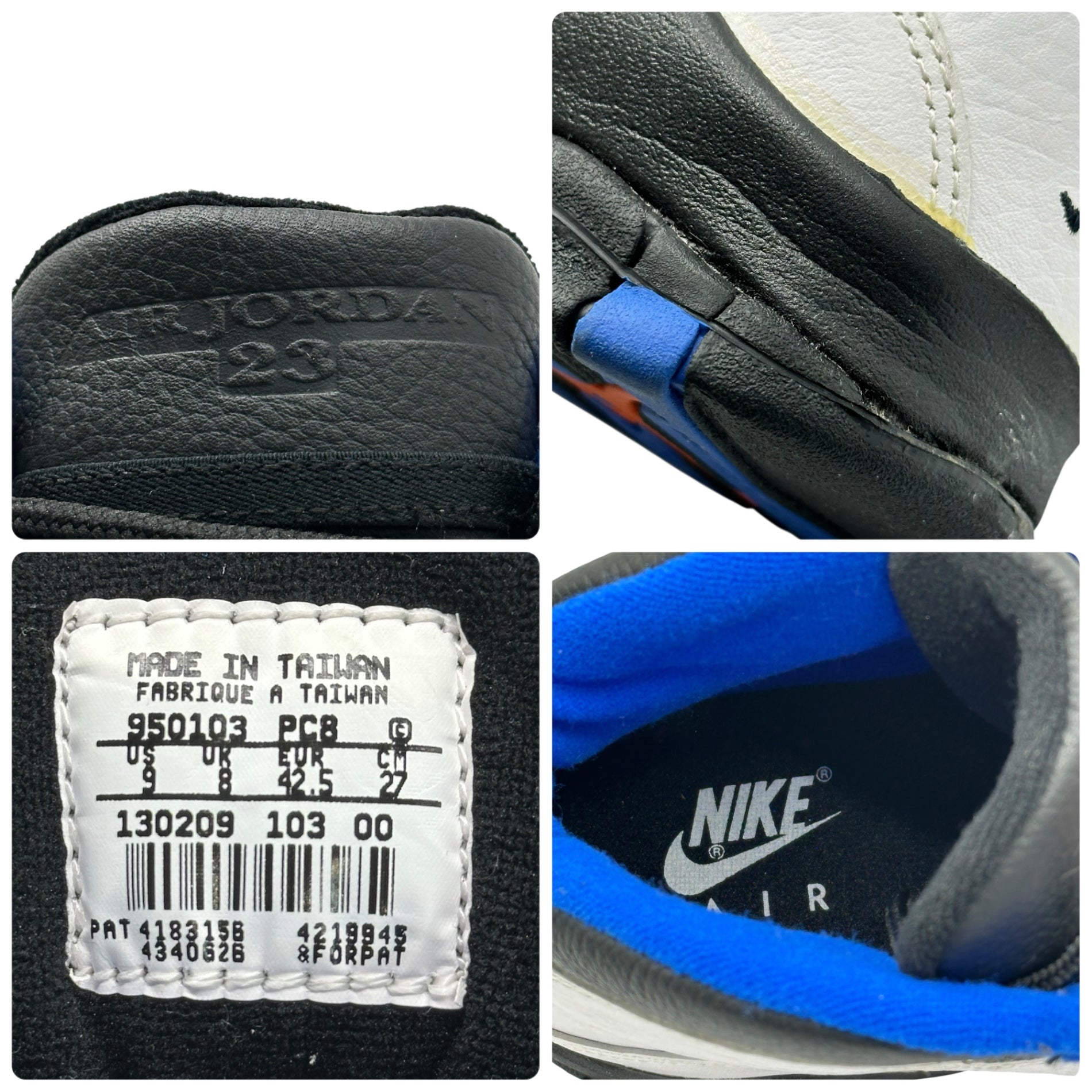 NIKE(ナイキ) 1995 AIR JORDAN 10 OG NEW YORK KNICKS オリジナル エアジョーダン 10 ニューヨーク ニックス 130209-103 27cm ホワイト×ブラック×ブルー 90's 90年代 ヴィンテージ ハイカット スニーカー 箱付
