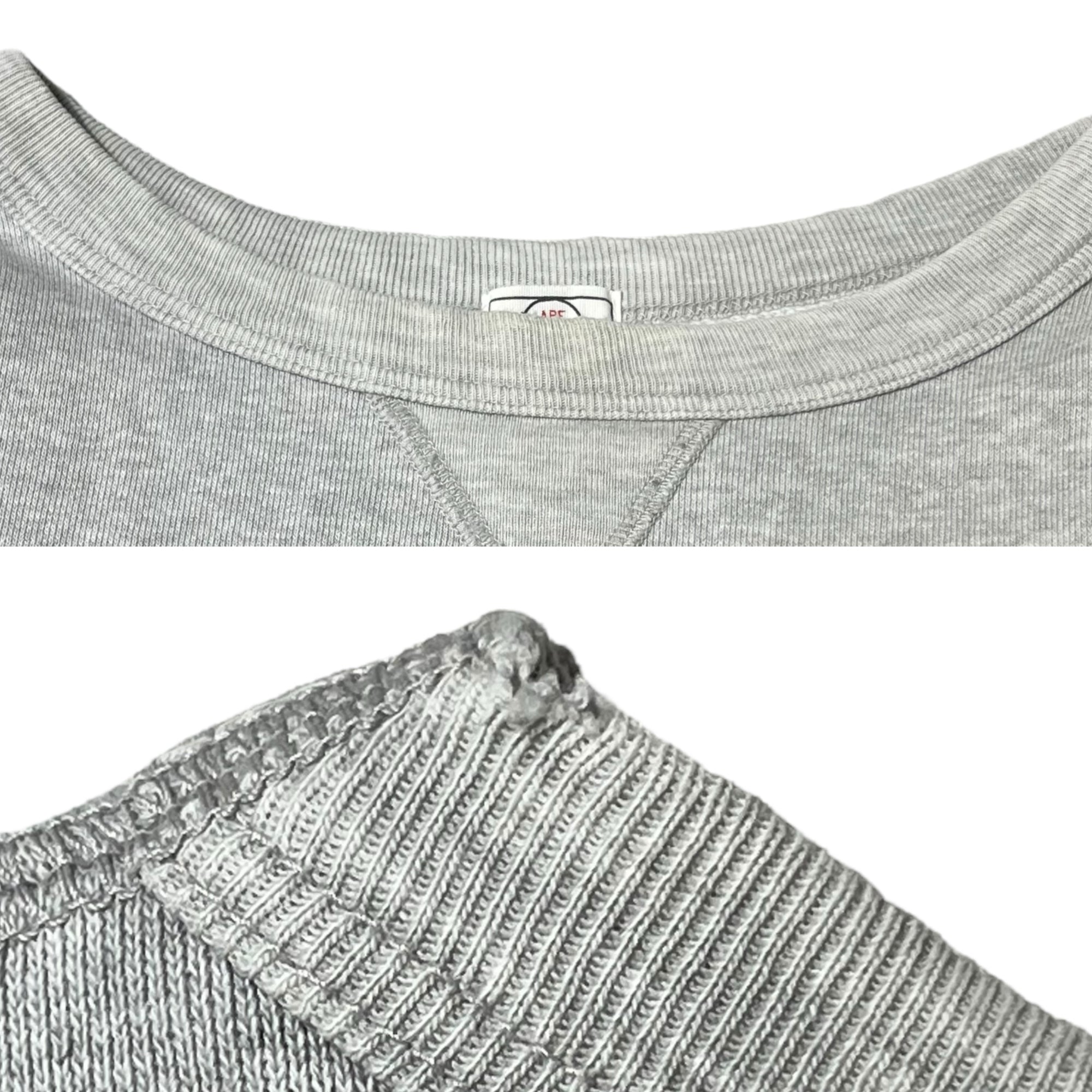 A BATHING APE(アベイシングエイプ) 00's BABY MILO crew neck sweatshirt ベイビー マイロ クルーネック スウェット M グレー Y2K プリント