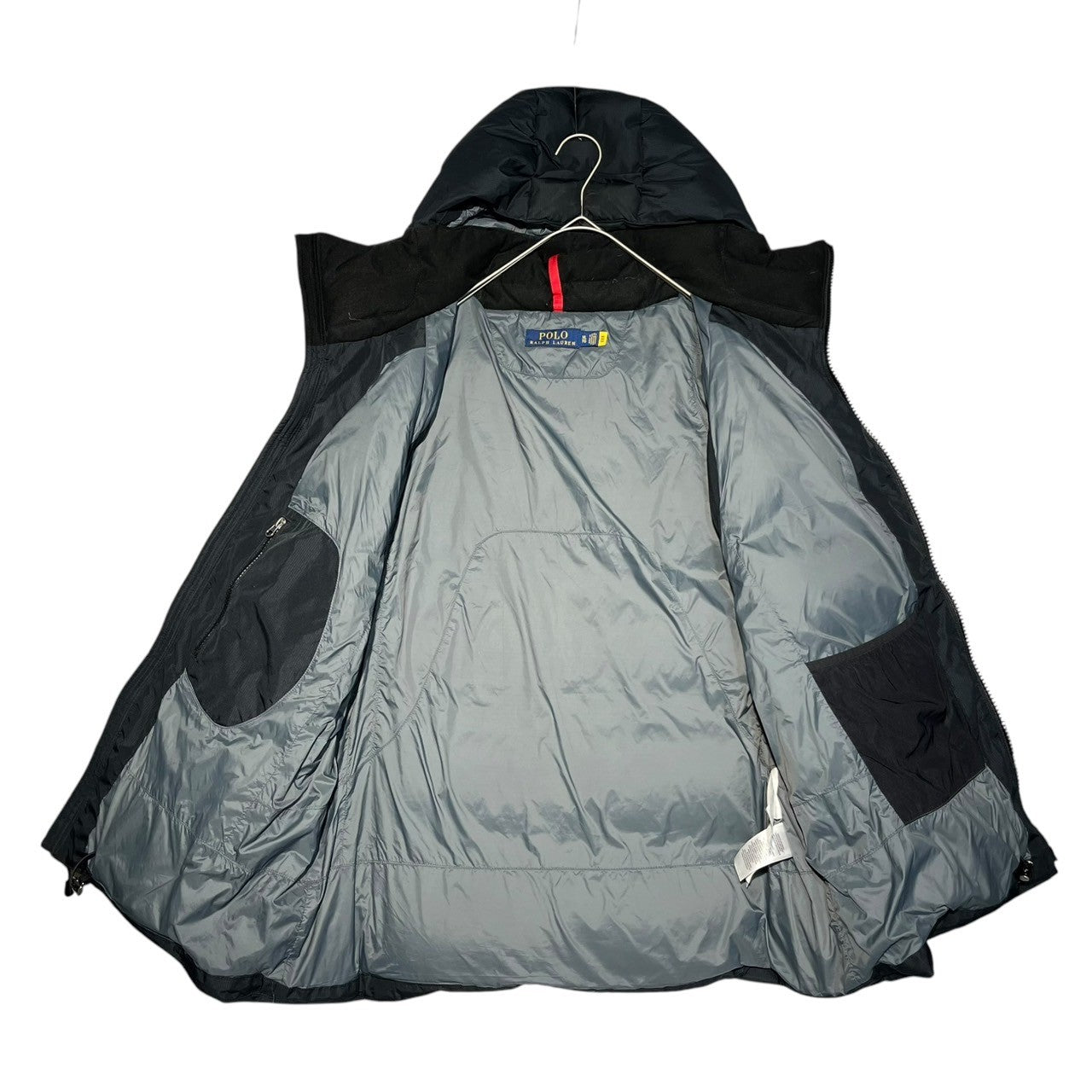 POLO RALPH LAUREN(ポロラルフローレン) Horse Logo Embroidery Nylon Hooded Down Vest ホース ロゴ 刺繍 ナイロン フーデット ダウン ベスト XL ブラック 参考定価55,000円